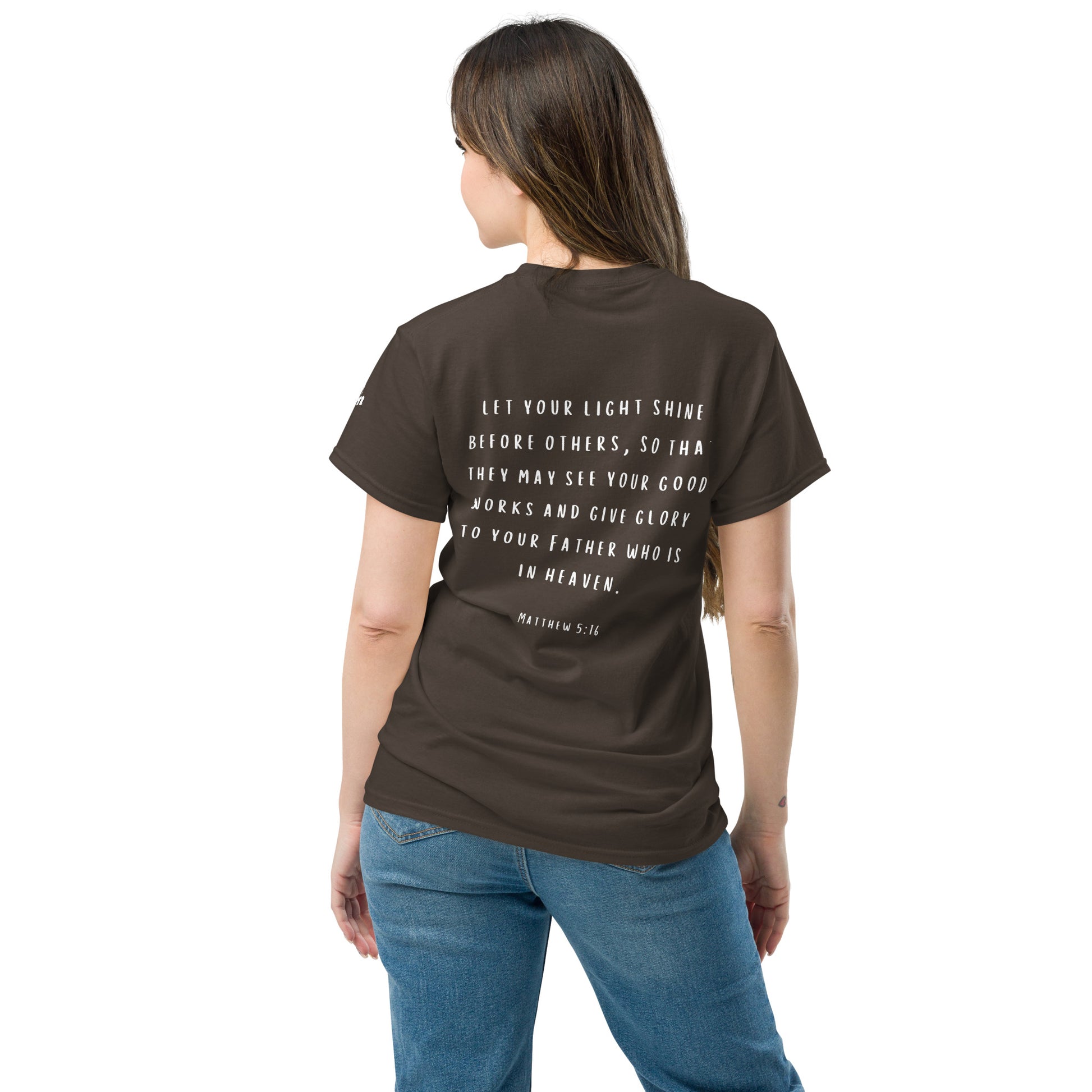 Let Your Light Shine T-Shirt in dark chocolate