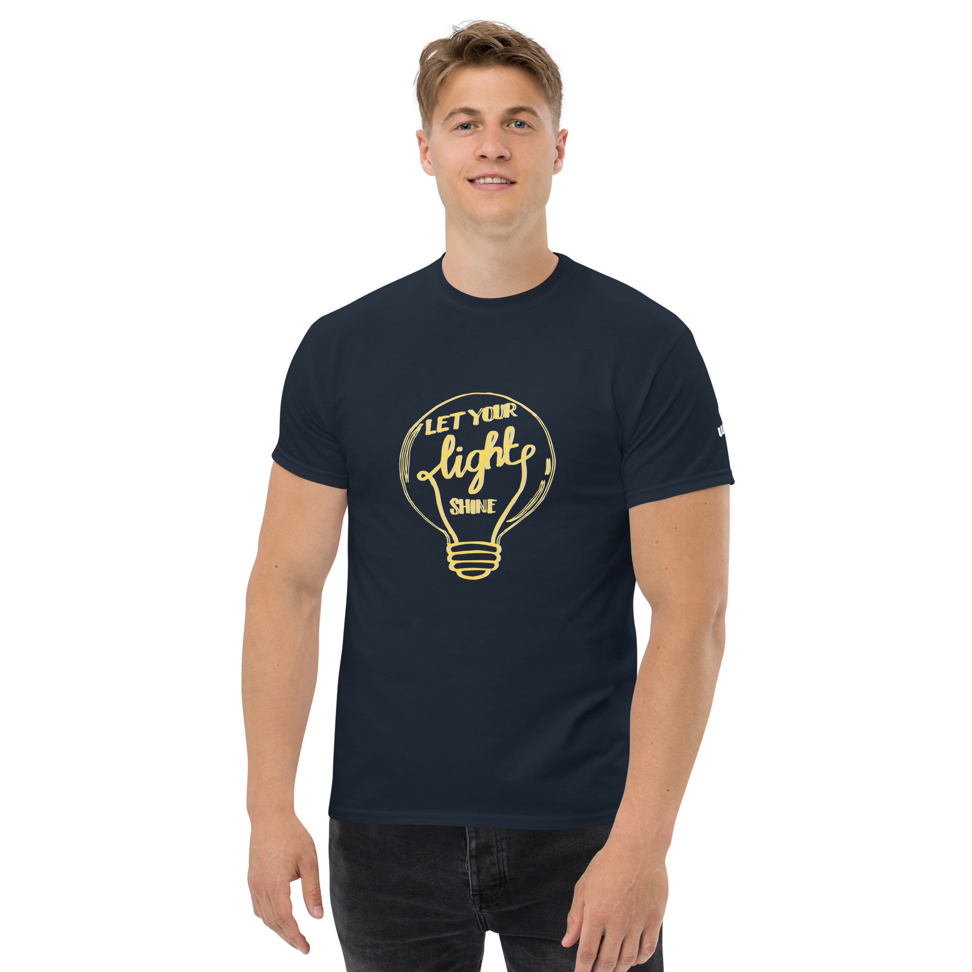 Let Your Light Shine T-Shirt in navy blue