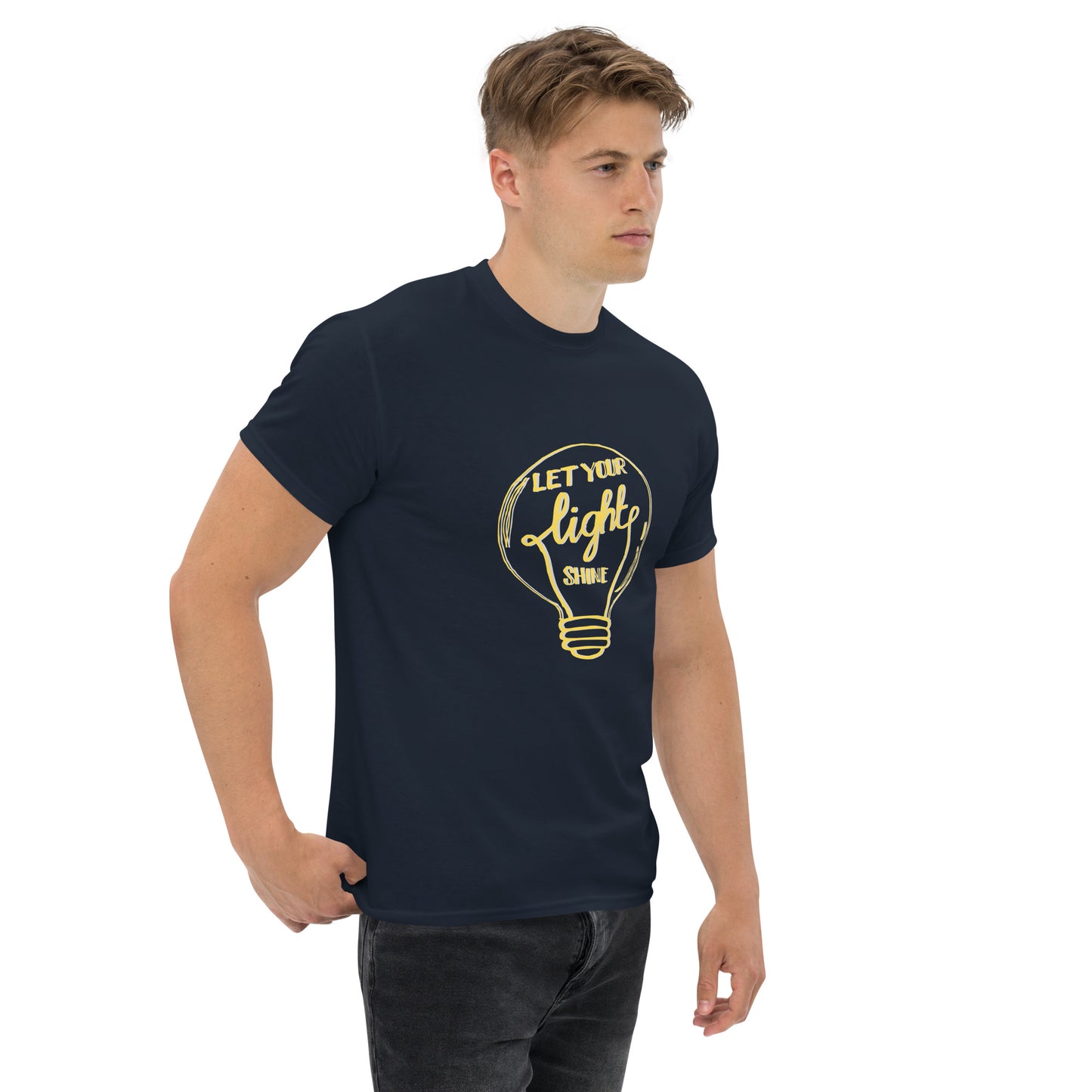 Let Your Light Shine T-Shirt in navy blue