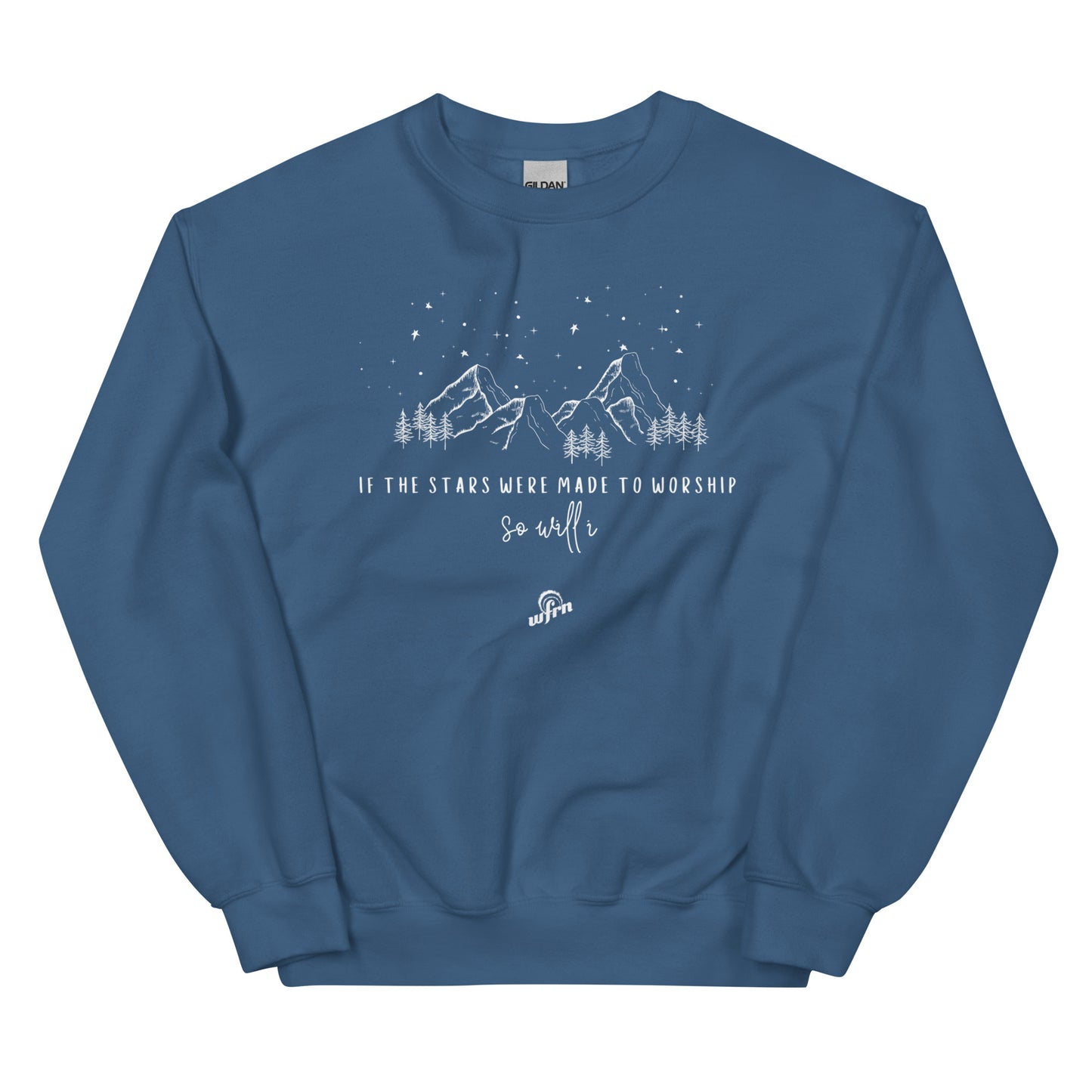 If the stars were made to worship sweatshirt in indigo blue