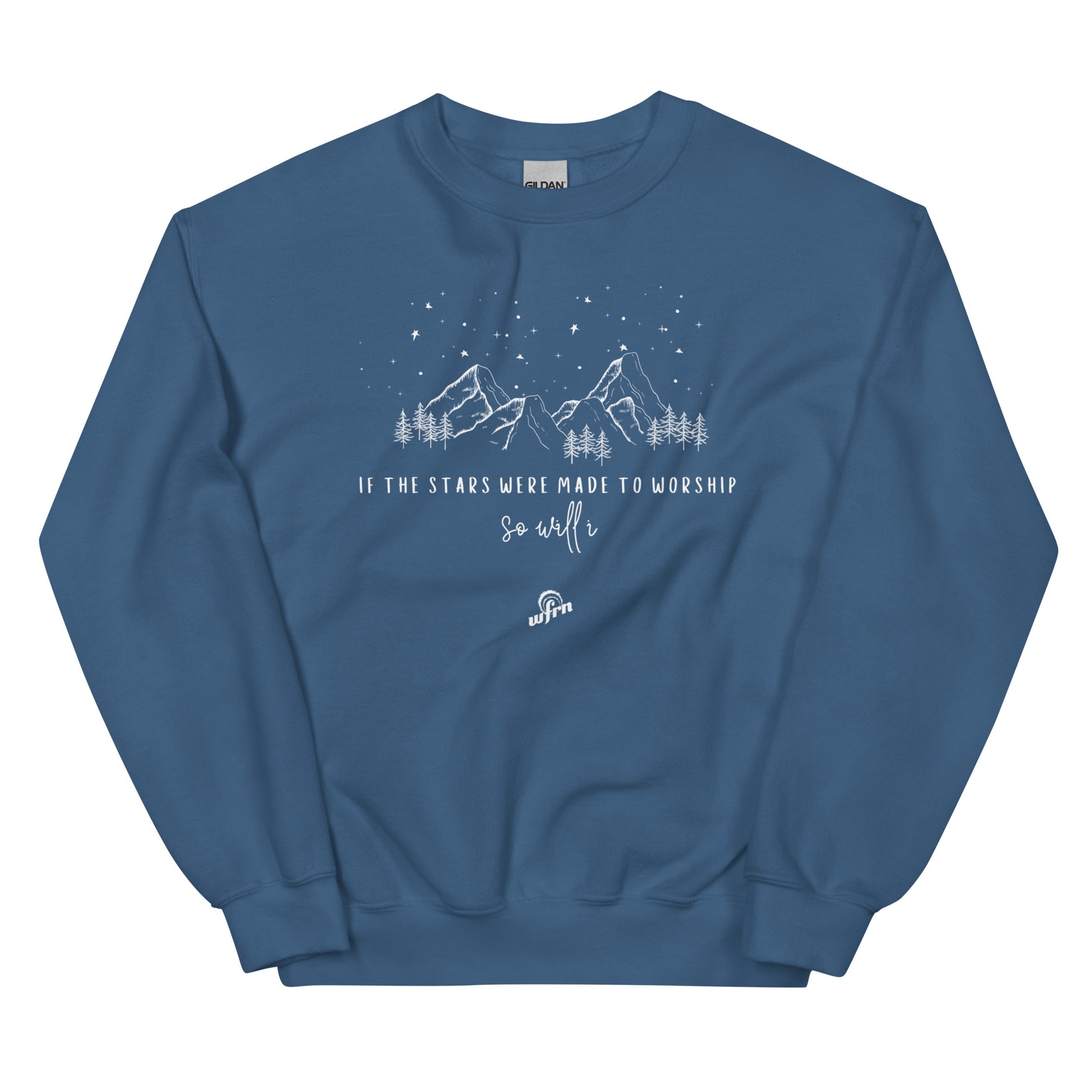 If the stars were made to worship sweatshirt in indigo blue