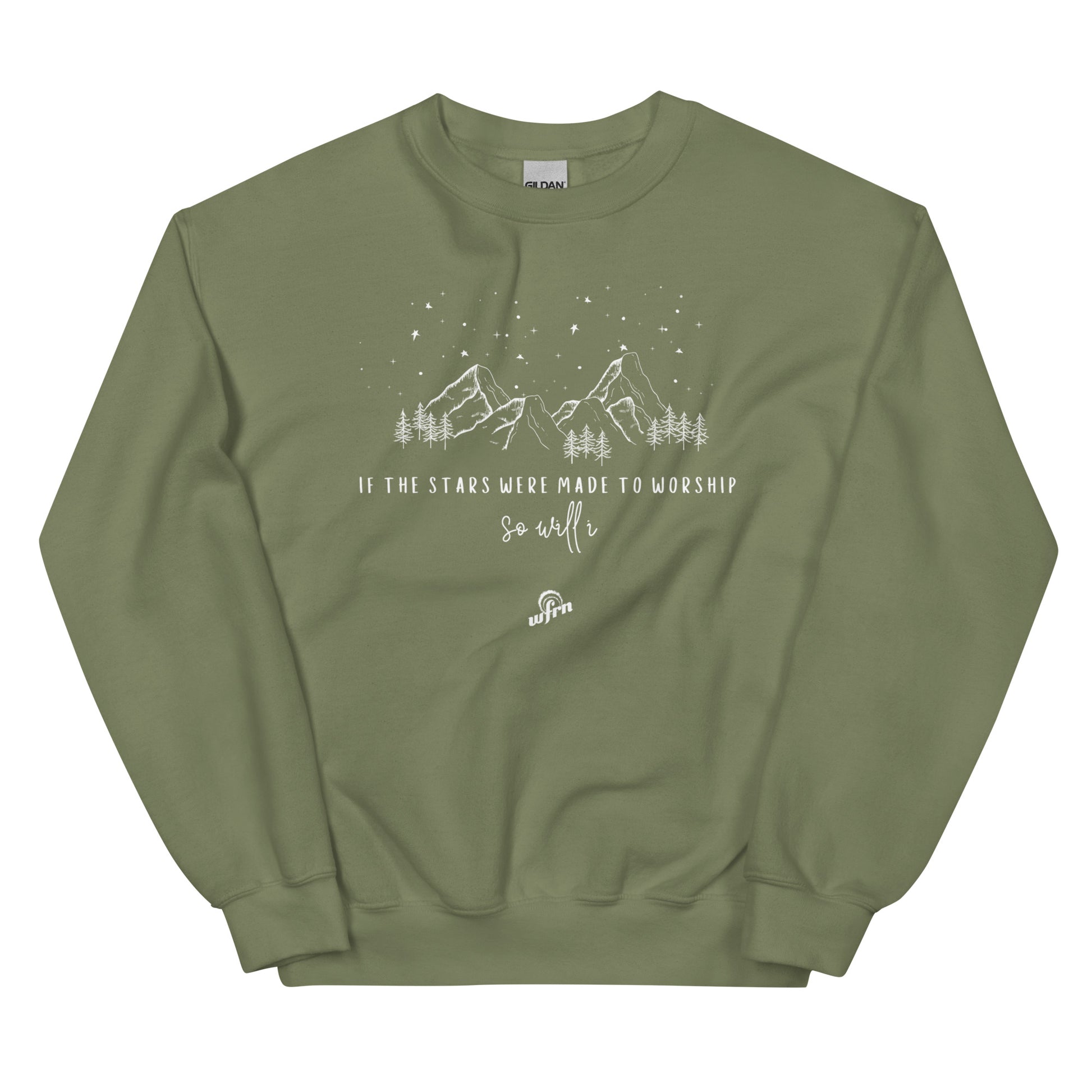 If the stars were made to worship sweatshirt in military green