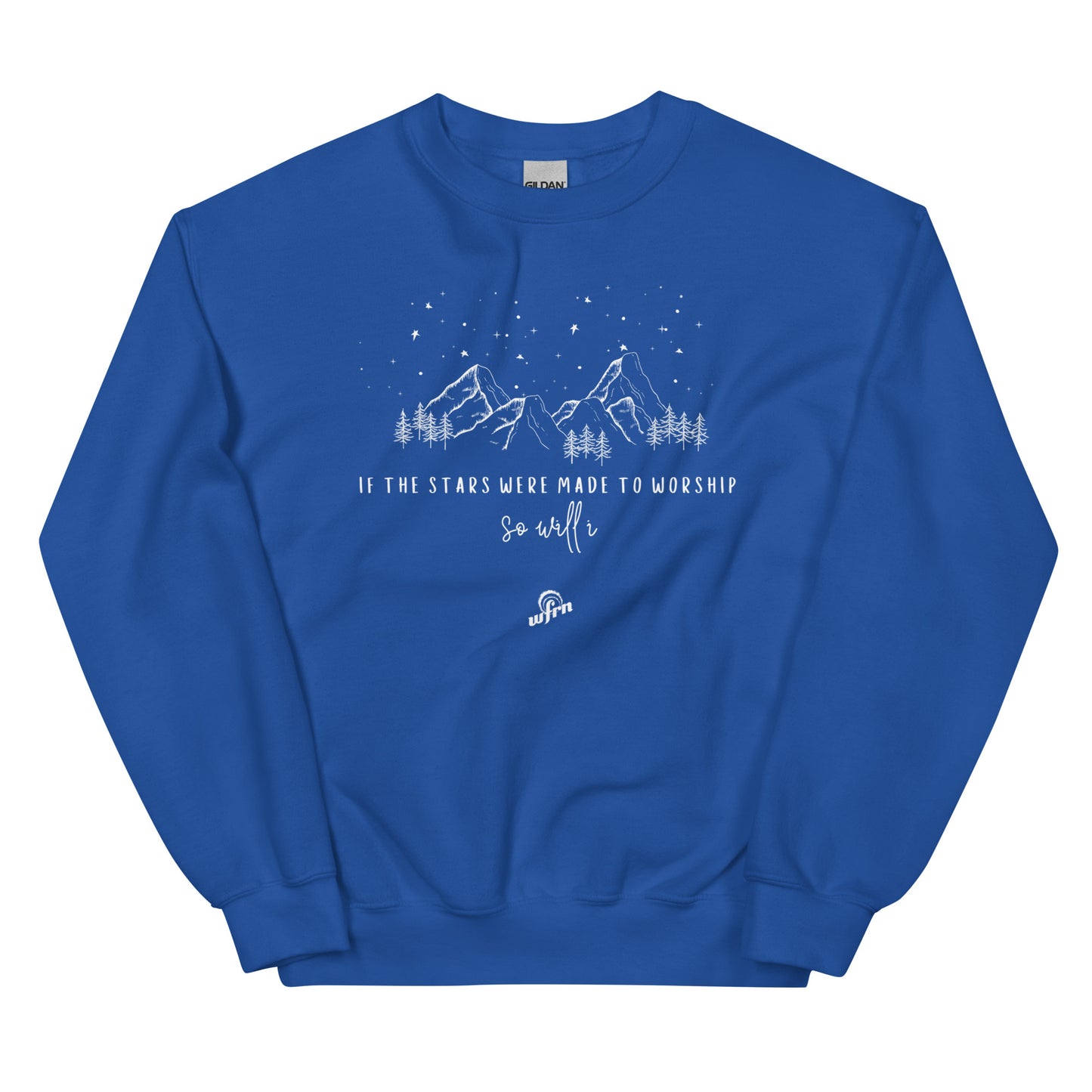 If the stars were made to worship sweatshirt in royal blue