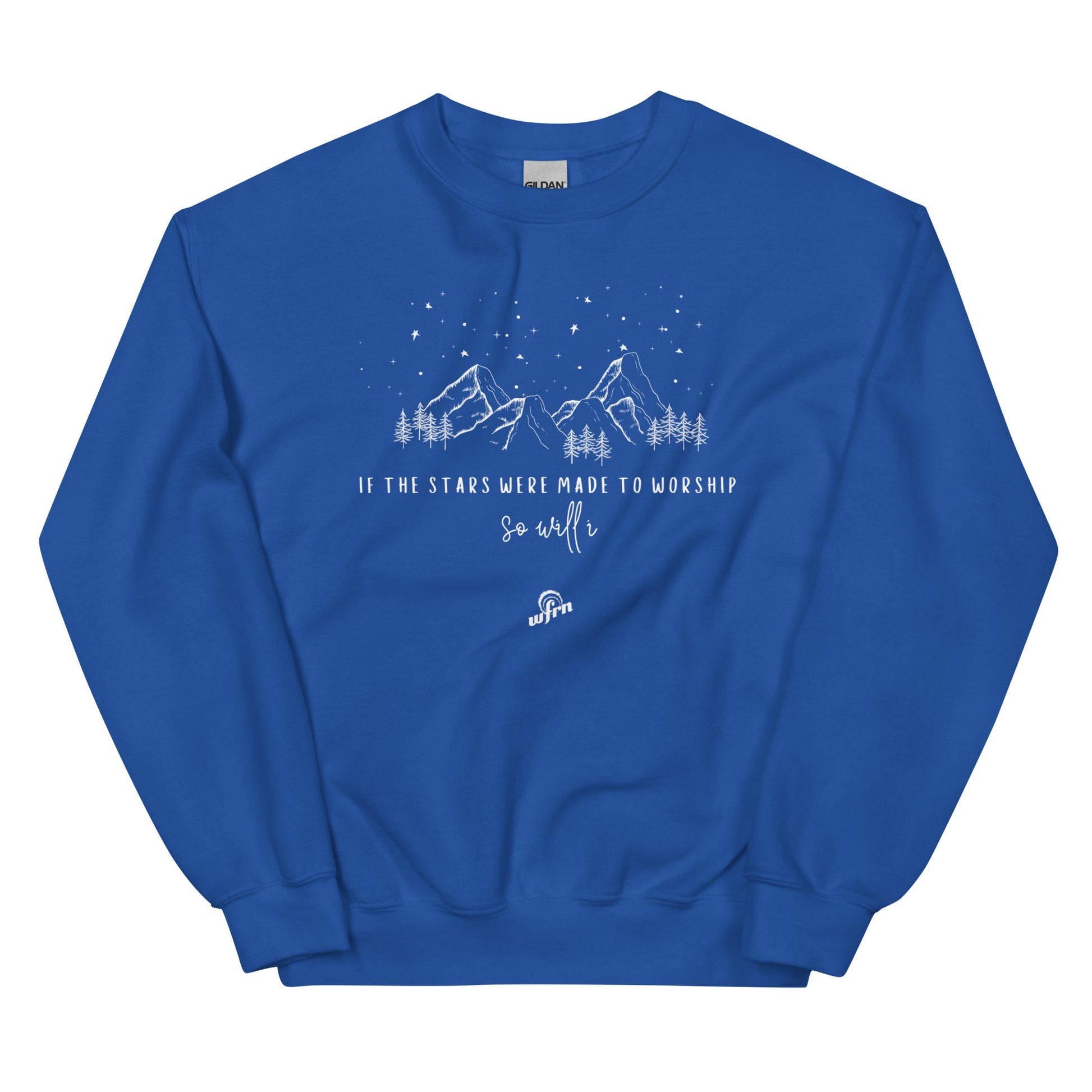 If the stars were made to worship sweatshirt in royal blue