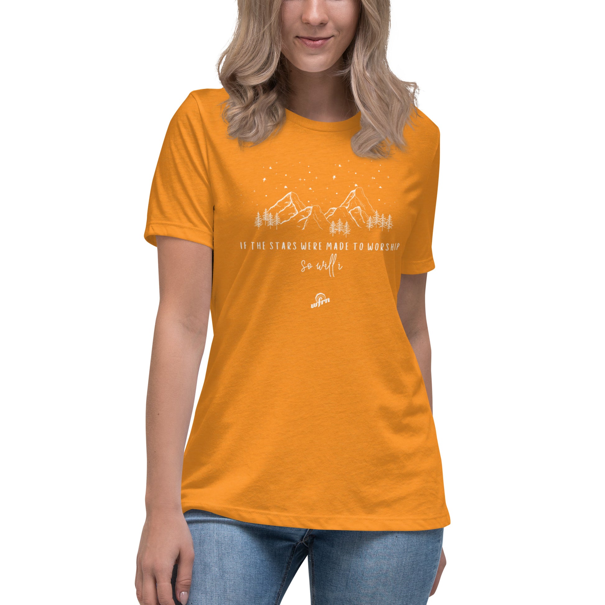 If the stars were made to worship women's t-shirt in marmalade