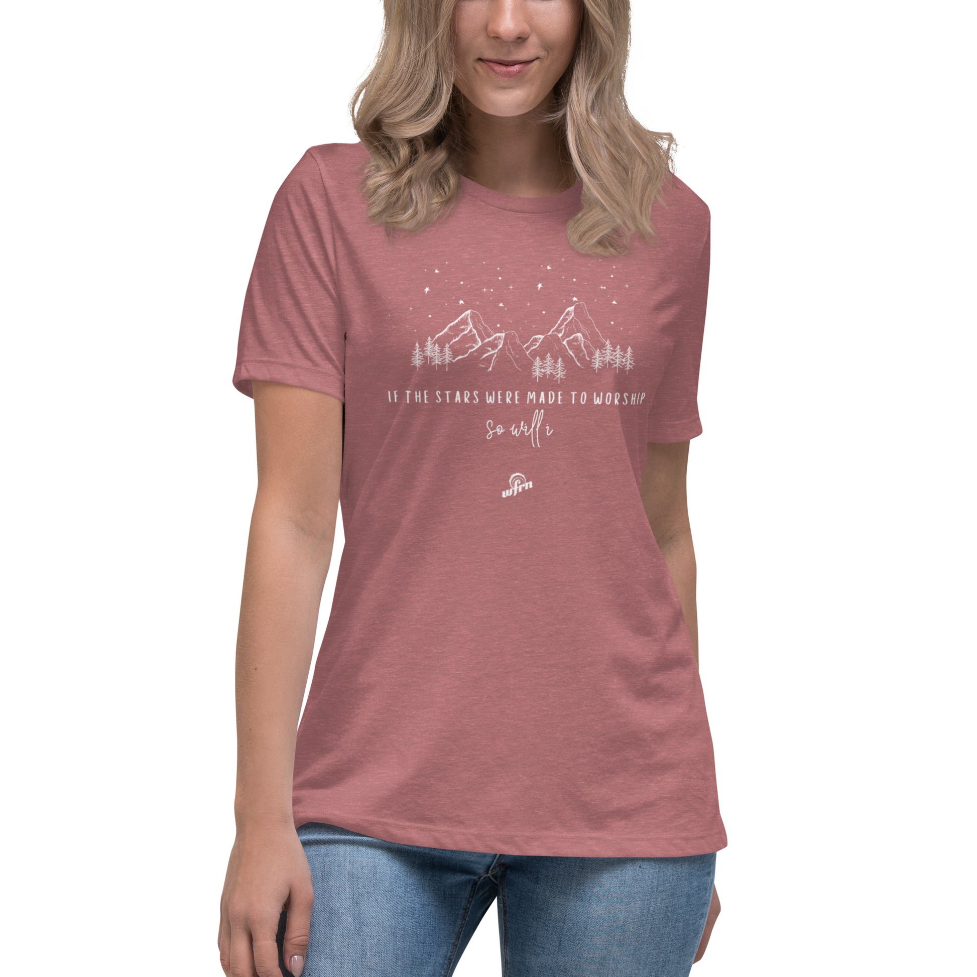 If the stars were made to worship women's t-shirt in heather mauve