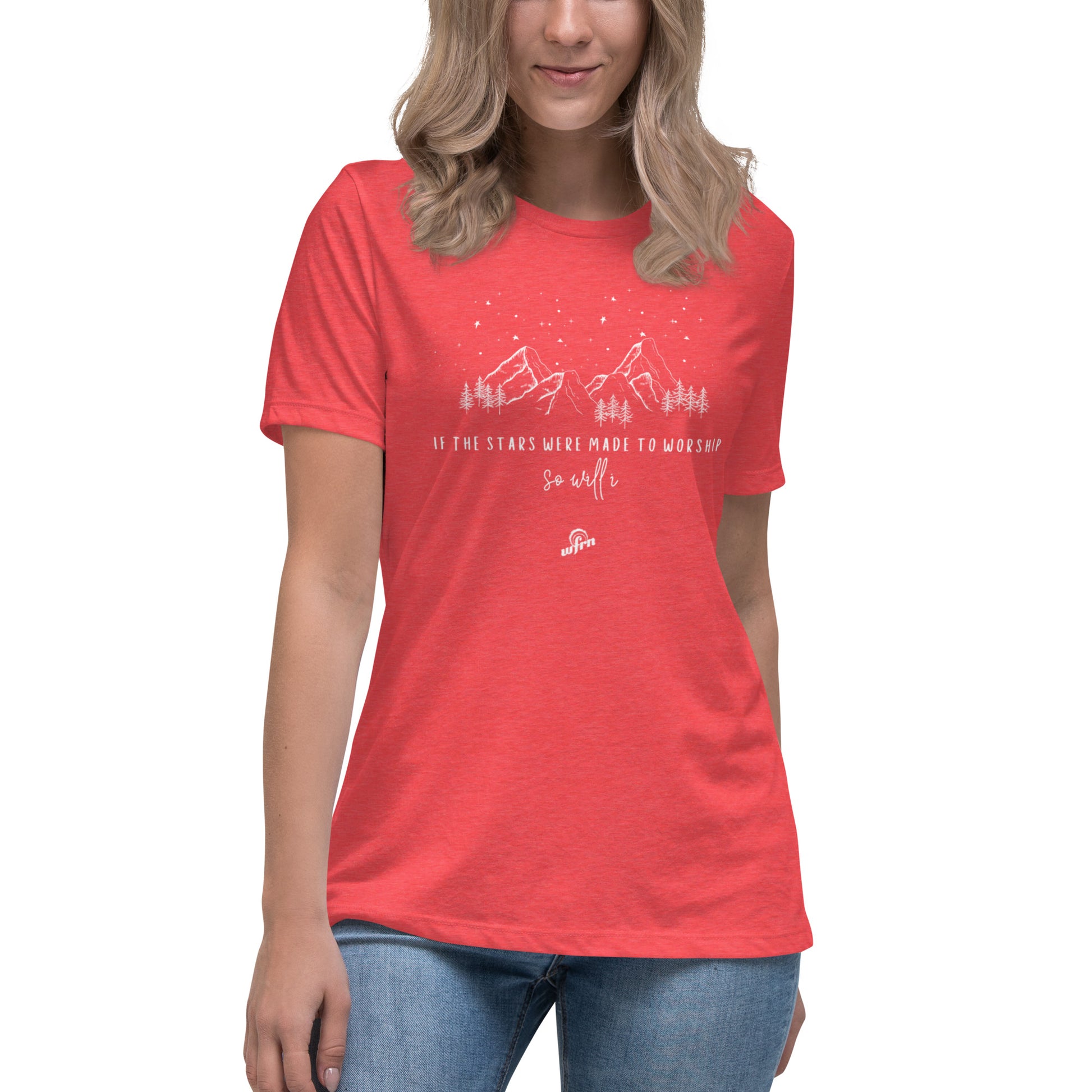 If the stars were made to worship women's t-shirt in heather red
