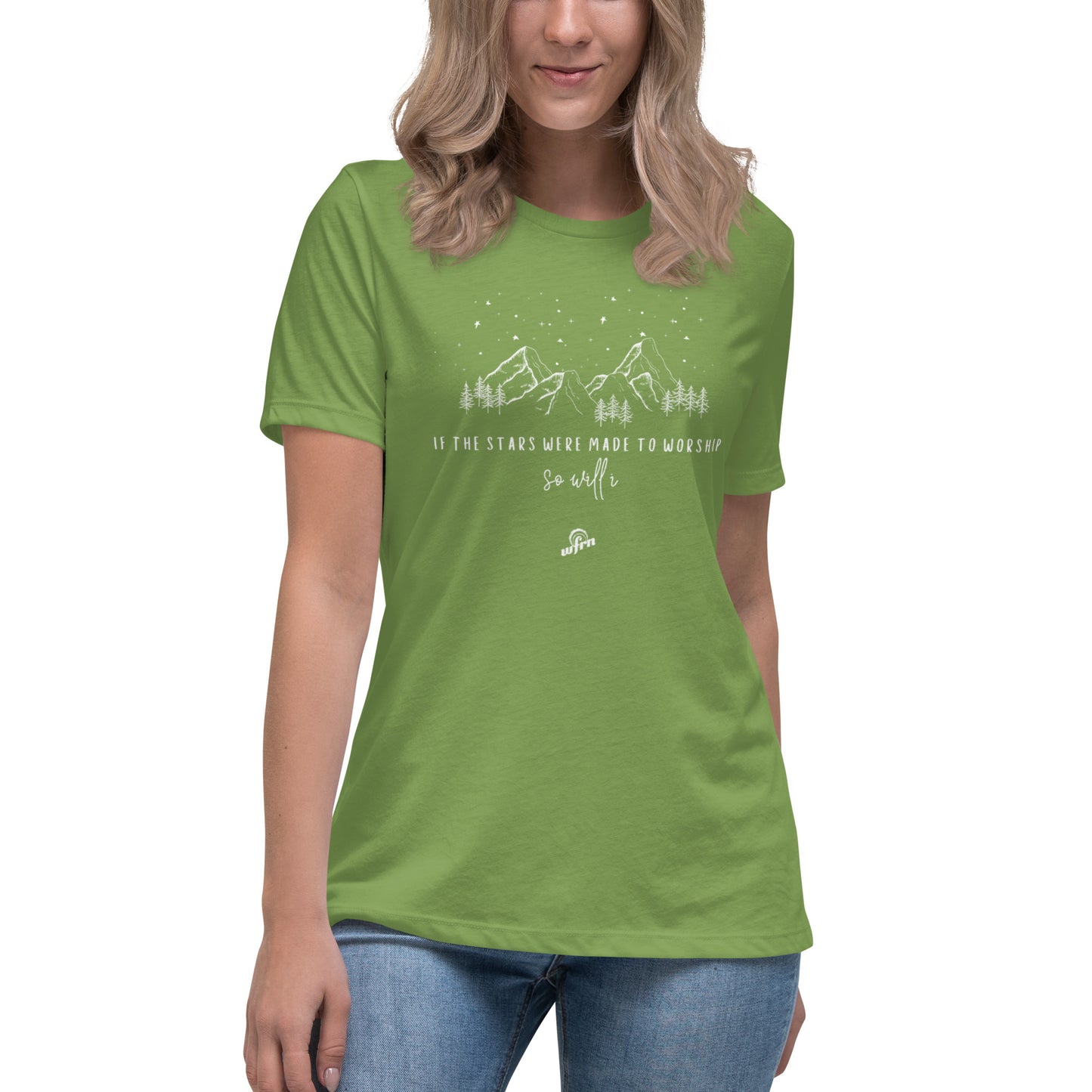 If the stars were made to worship women's t-shirt in leaf green