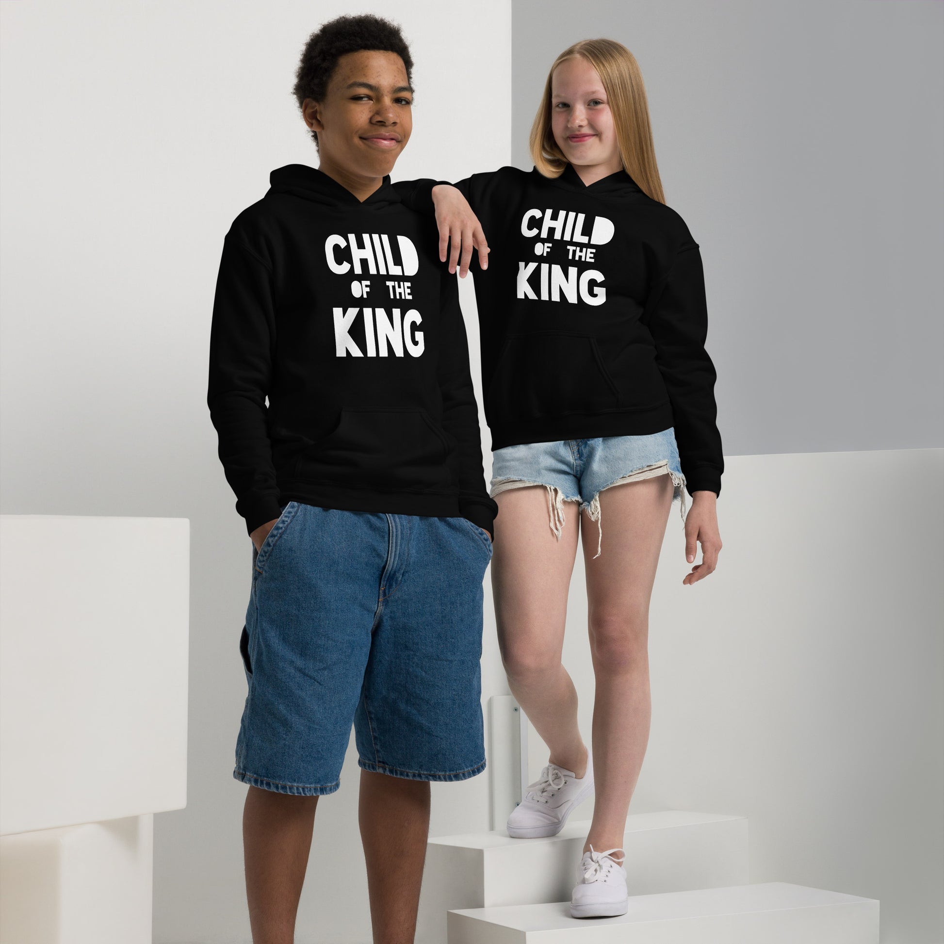 Child of the King Kids Hoodie in black