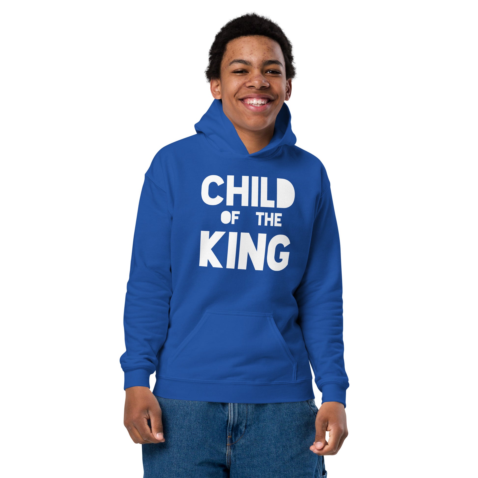 Child of the King Kids Hoodie in royal blue