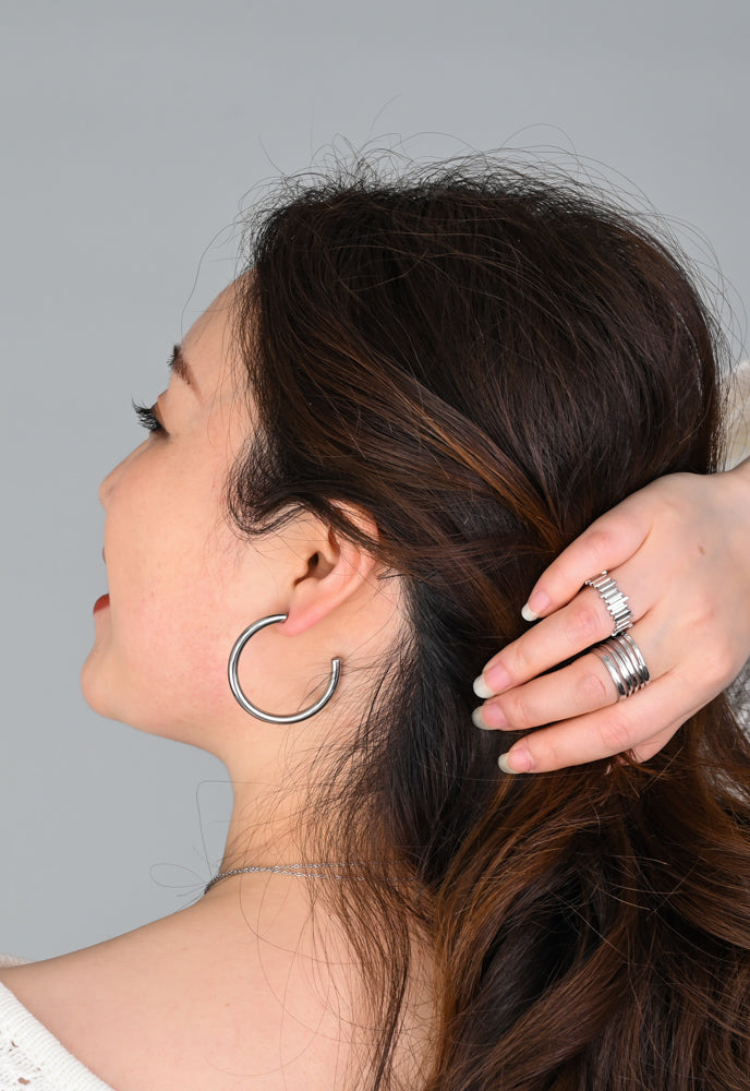 The Classic Hoops in Silver by Starfish Project