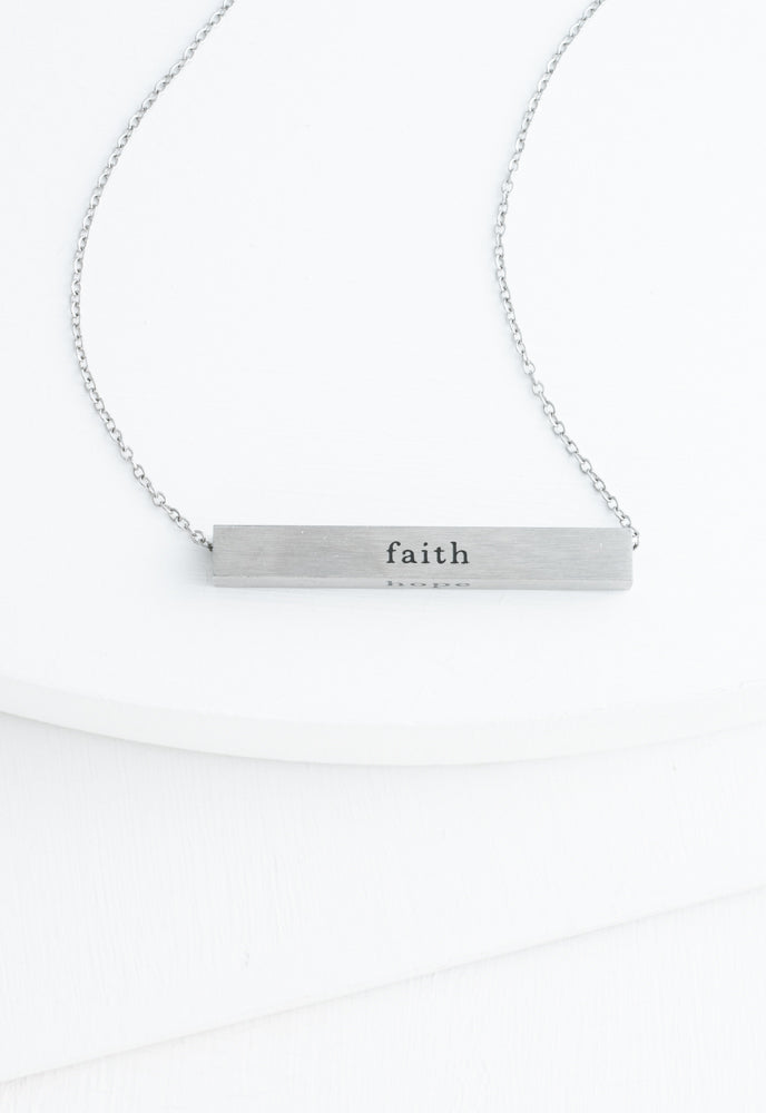 Faith Silver Bar Necklace by Starfish Project