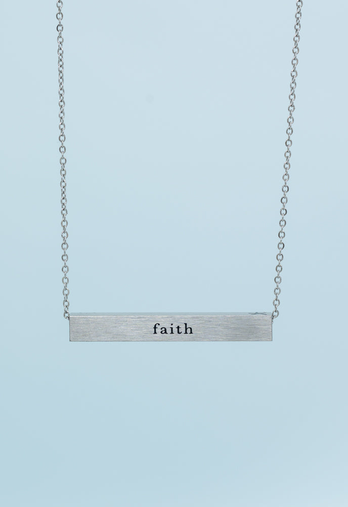 Faith Silver Bar Necklace by Starfish Project