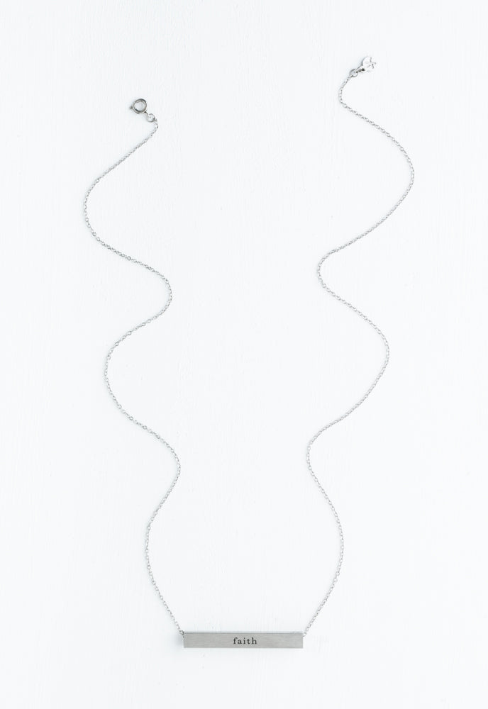 Faith Silver Bar Necklace by Starfish Project