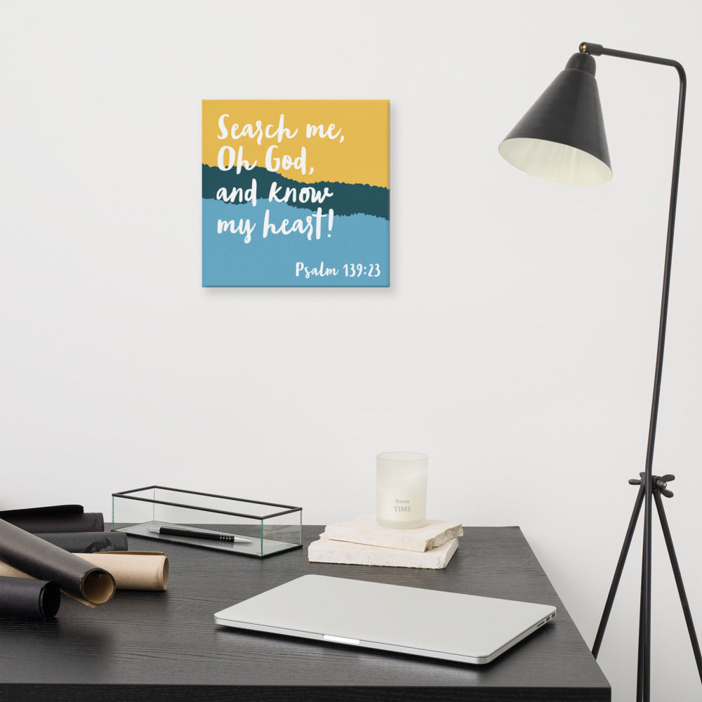 Psalm 139:23 canvas wall art 12x12