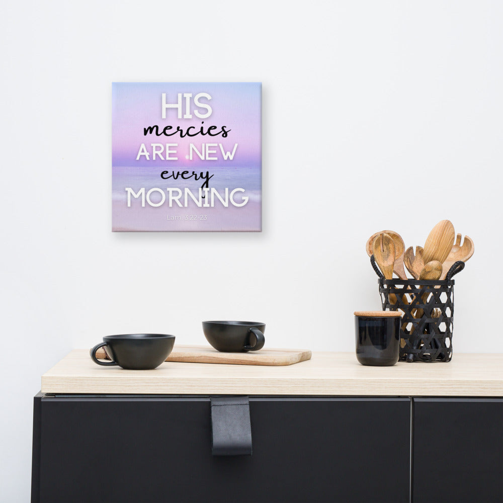 Lamentations 3:22-23 canvas wall art 12x12