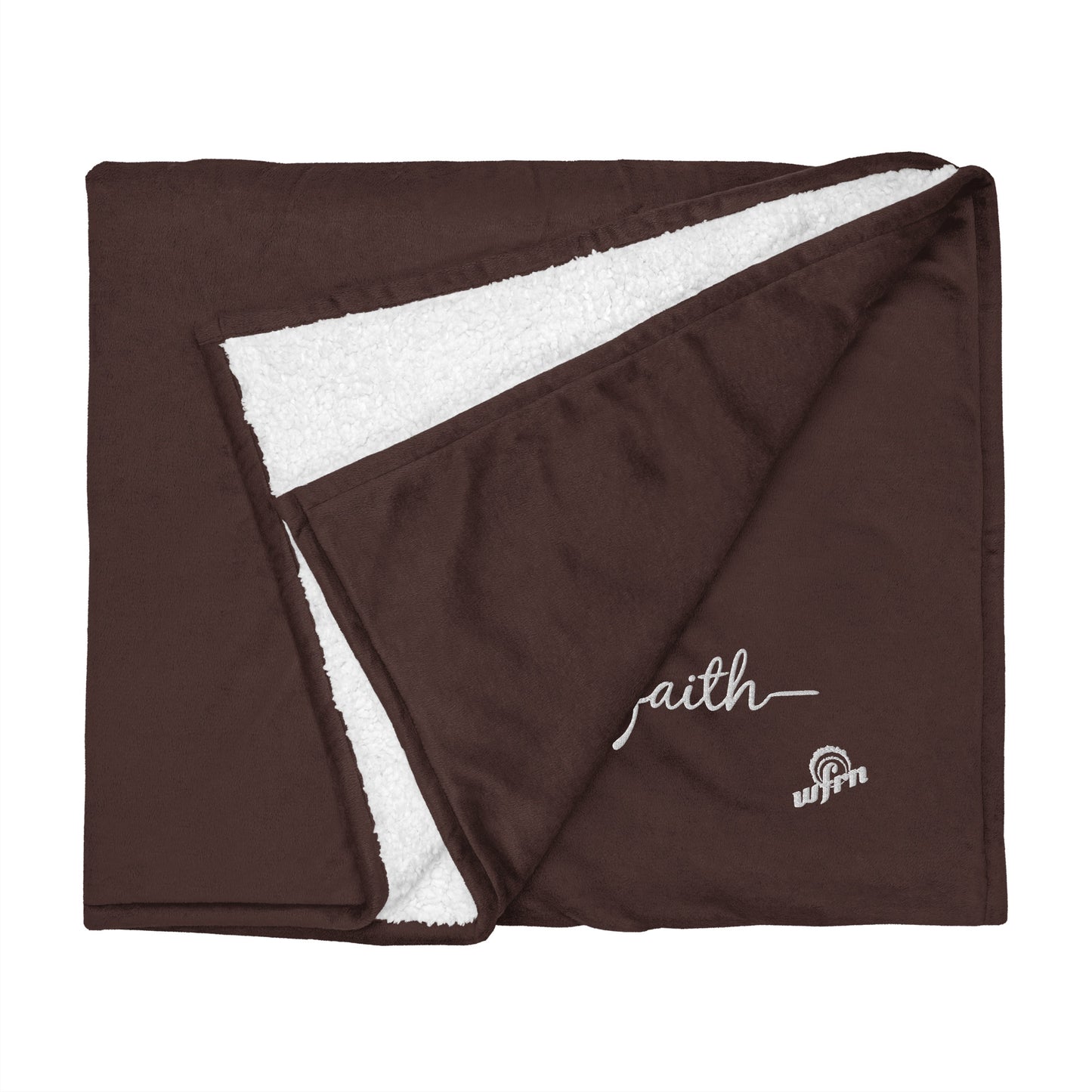 Faith Premium Sherpa Blanket in fireside brown