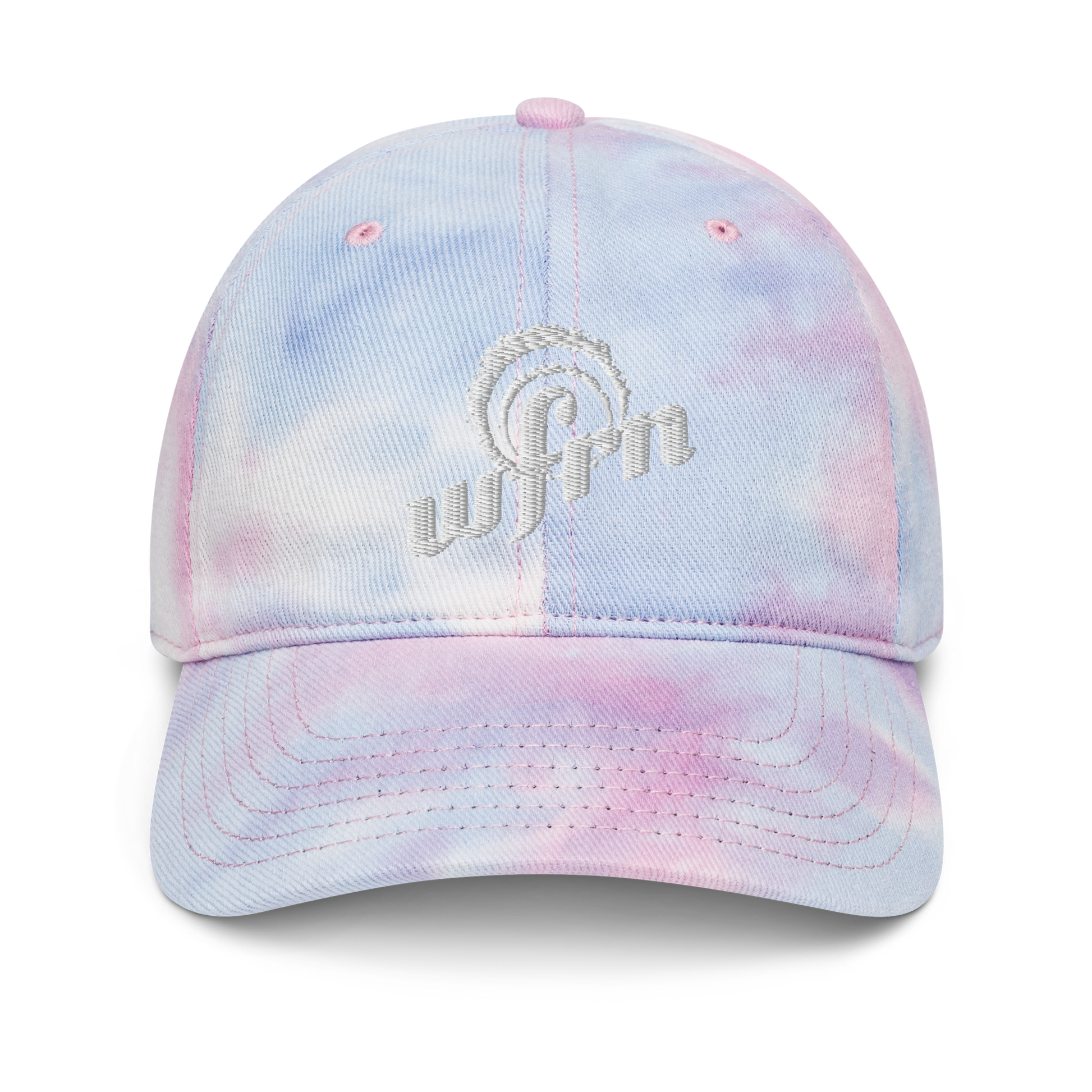 Embroidered Tie Dye Hat in cotton candy