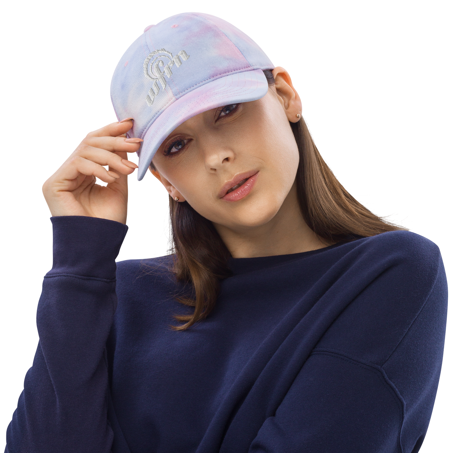 Embroidered Tie Dye Hat in cotton candy