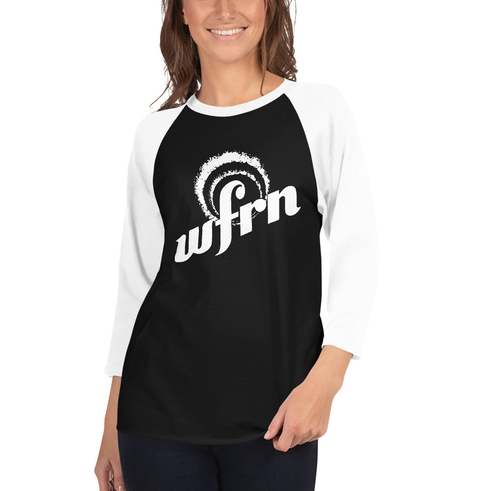 Classic 3/4 Sleeve WFRN White Logo Shirt in black with white sleeves