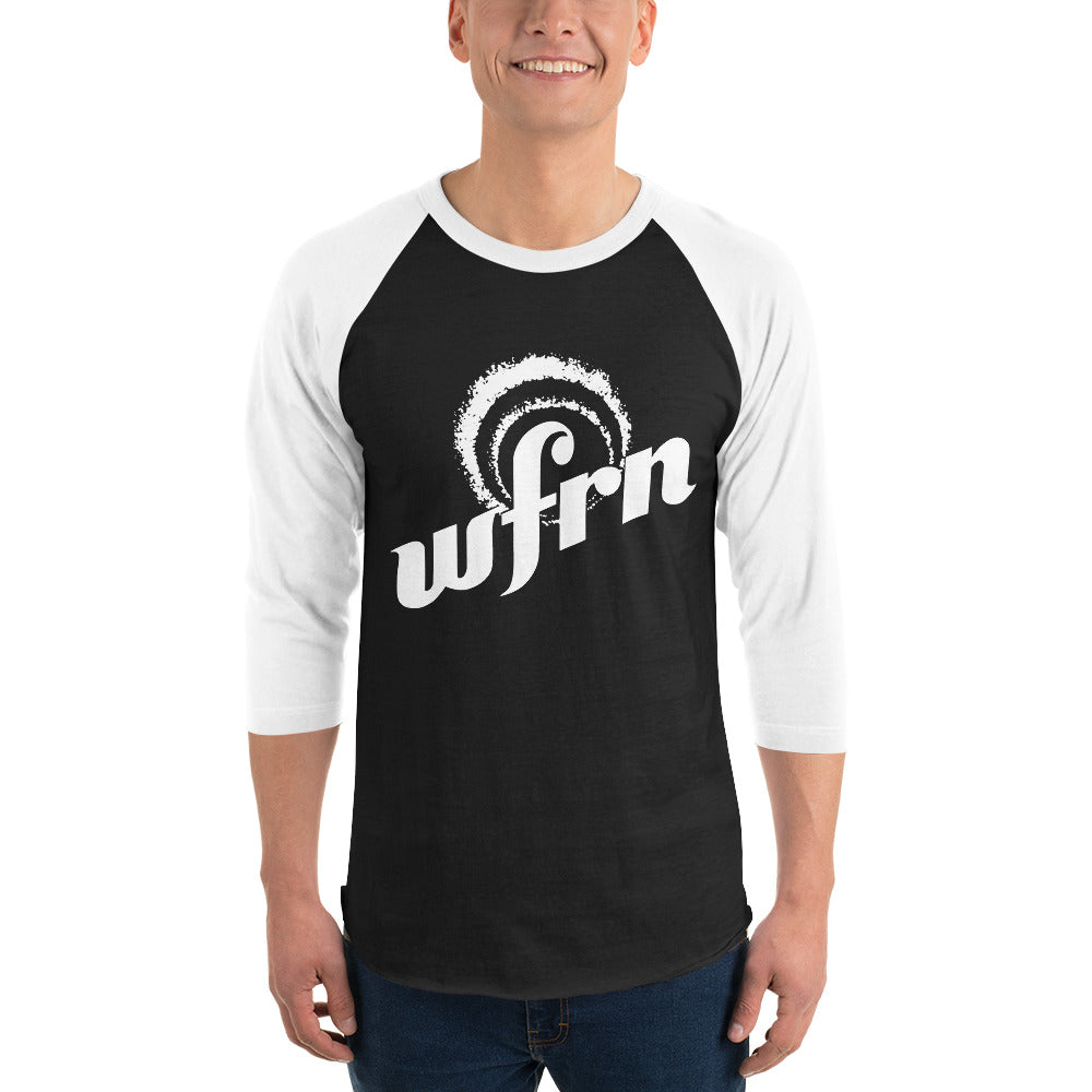 Classic 3/4 Sleeve WFRN White Logo Shirt in black with white sleeves
