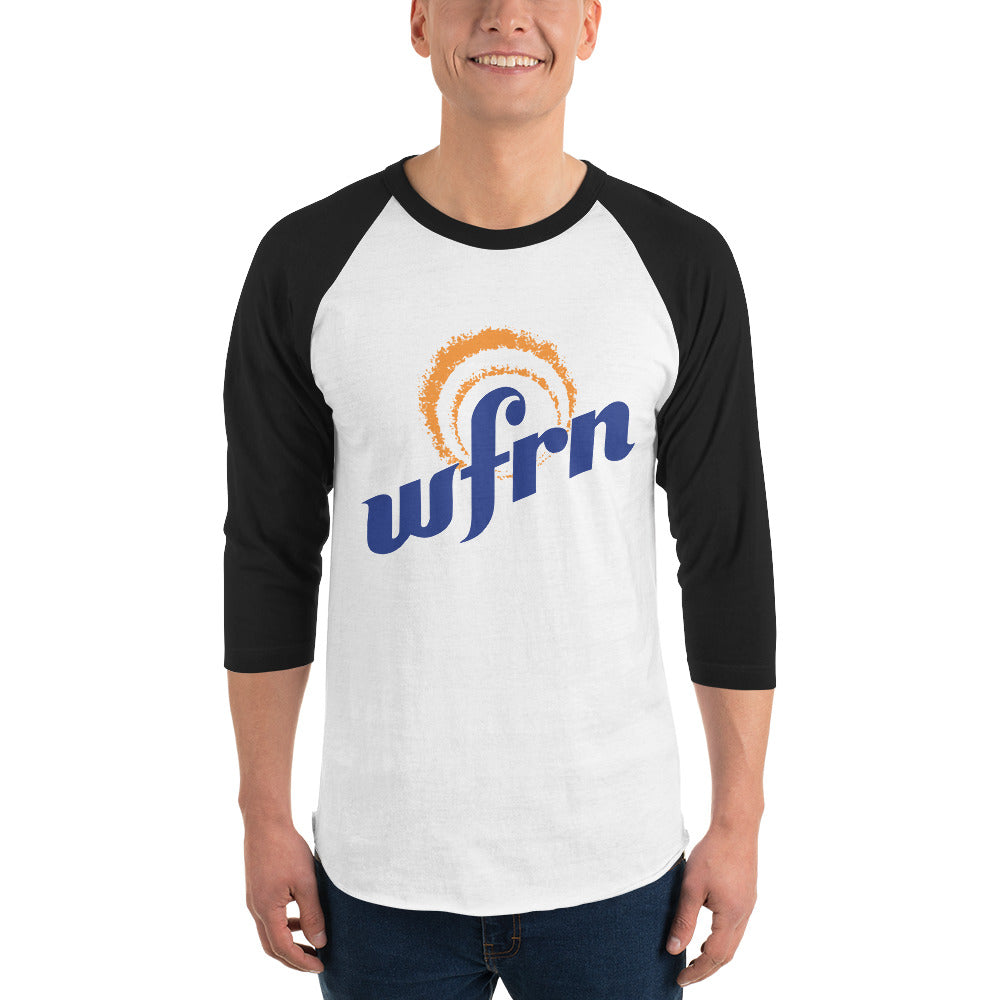 Classic 3/4 Sleeve WFRN Logo Shirt in white with black sleeves