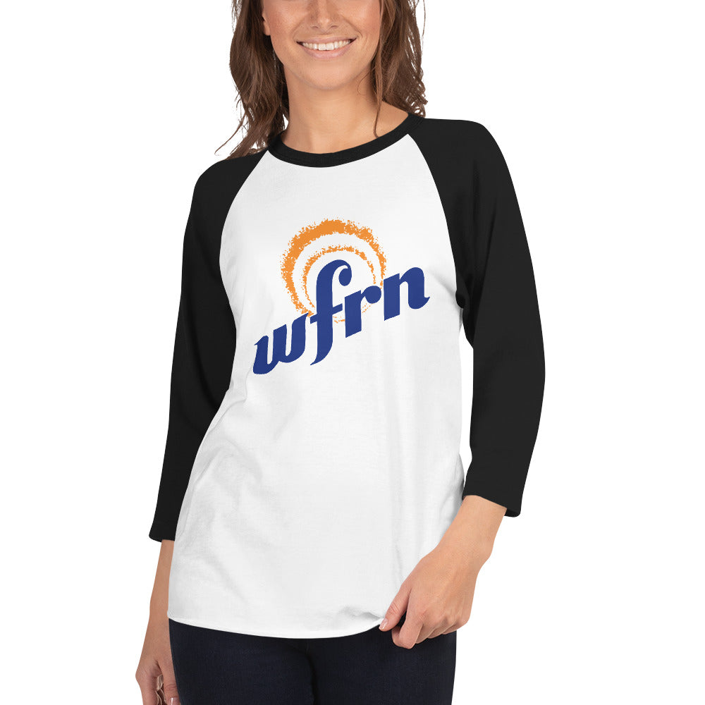 Classic 3/4 Sleeve WFRN Logo Shirt in white with black sleeves