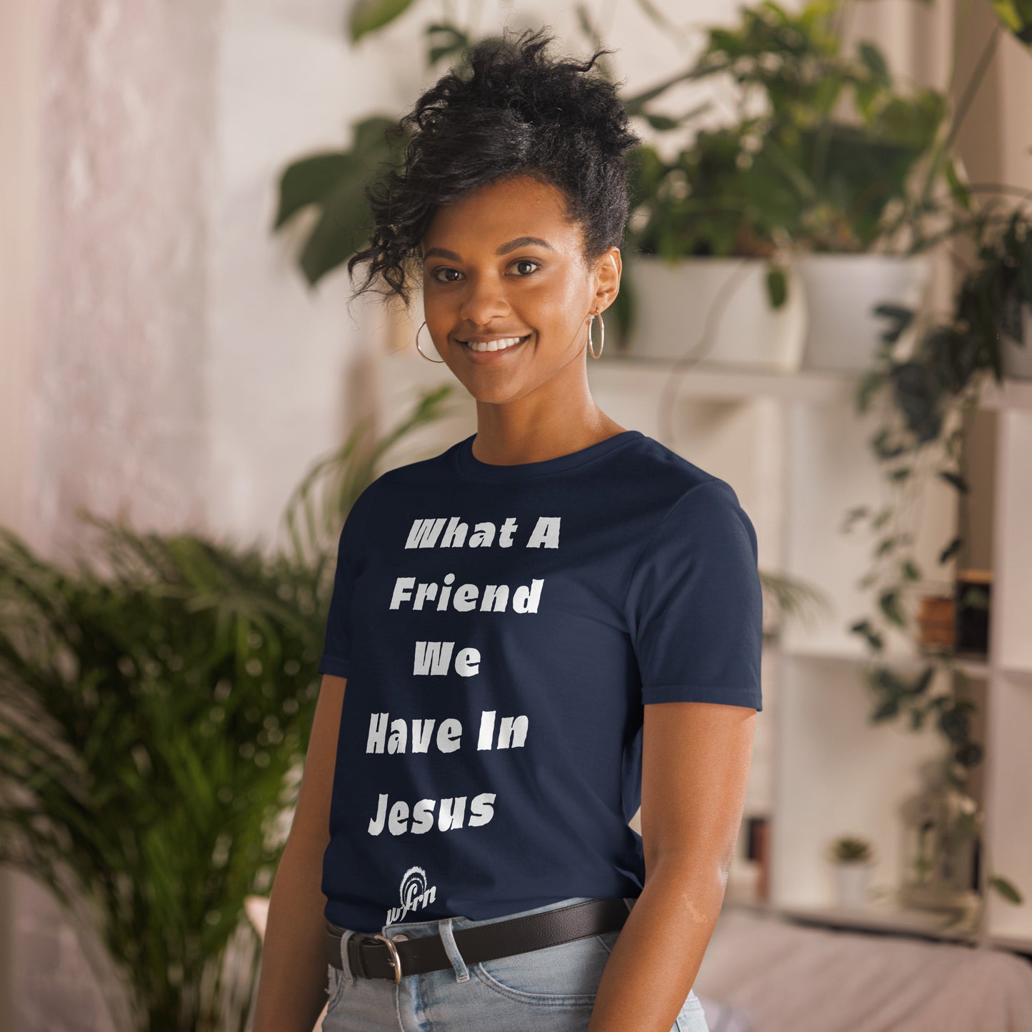 What a Friend We Have in Jesus T-Shirt in navy blue