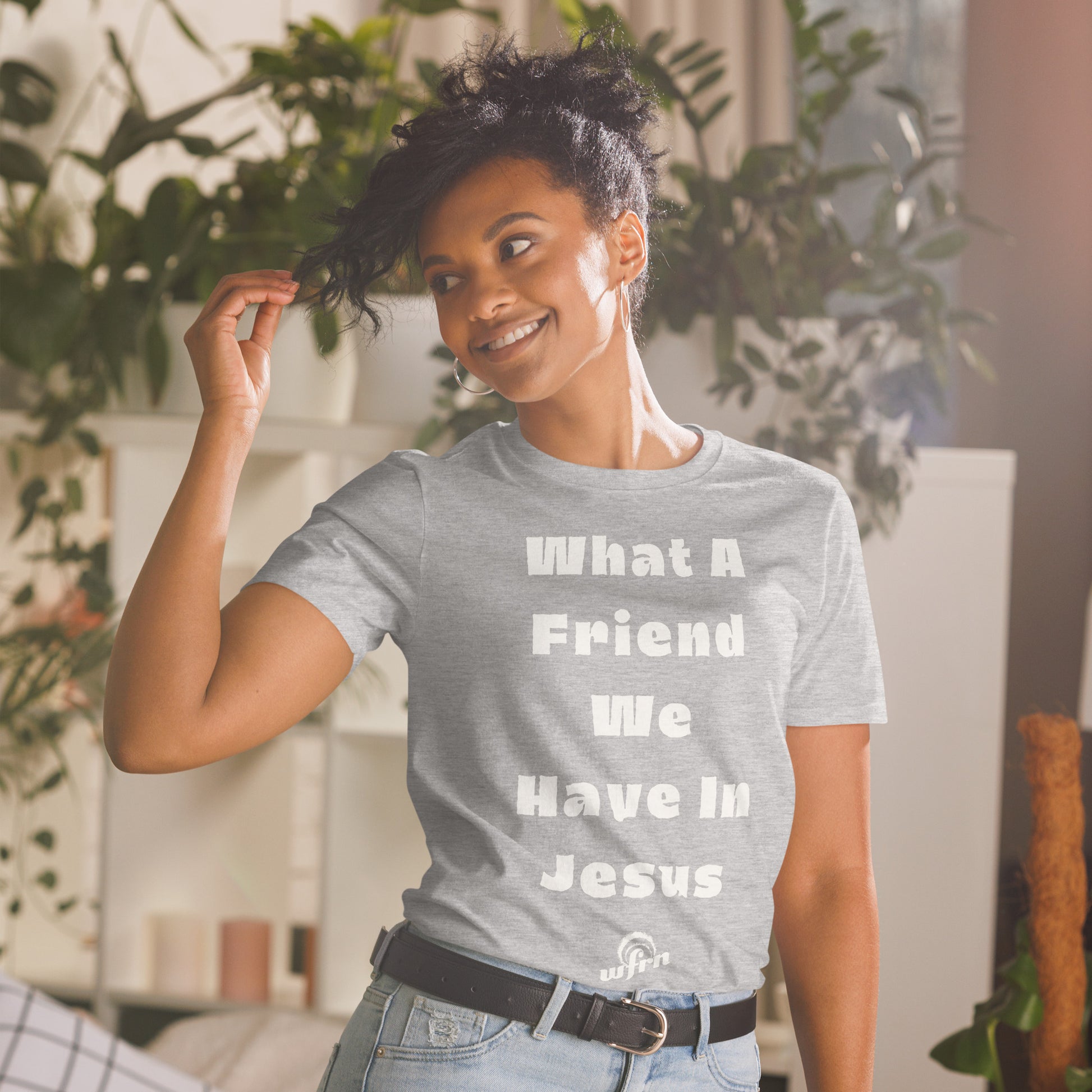 What a Friend We Have in Jesus T-Shirt in light grey