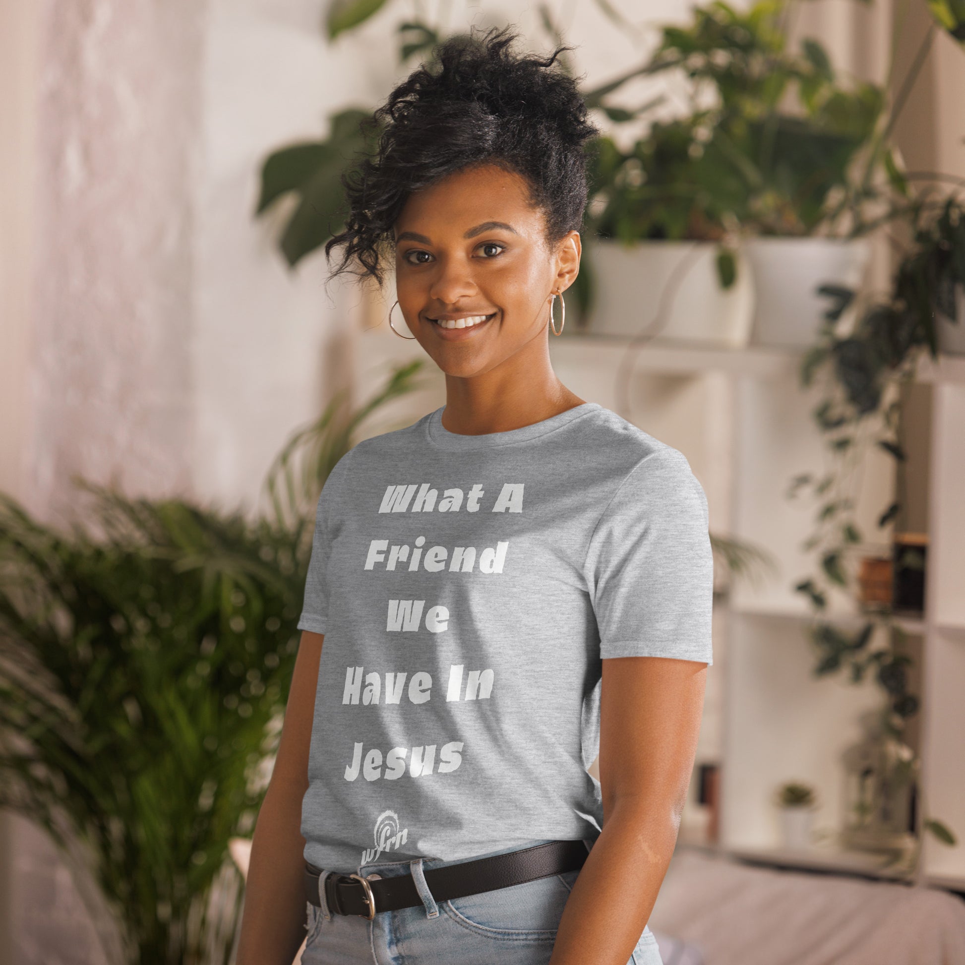 What a Friend We Have in Jesus T-Shirt in light grey