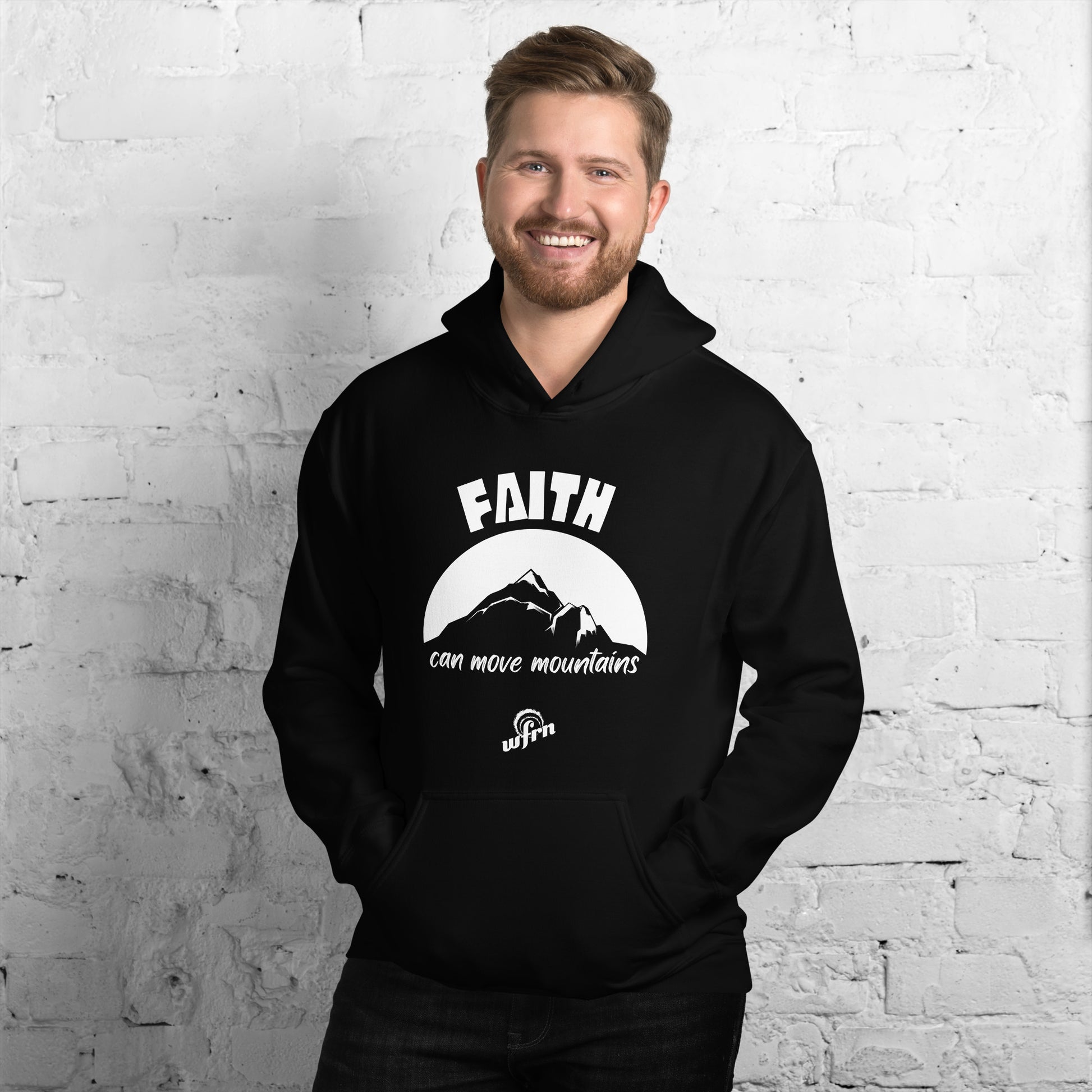 Faith Can Move Mountains - Adult Hoodie in black