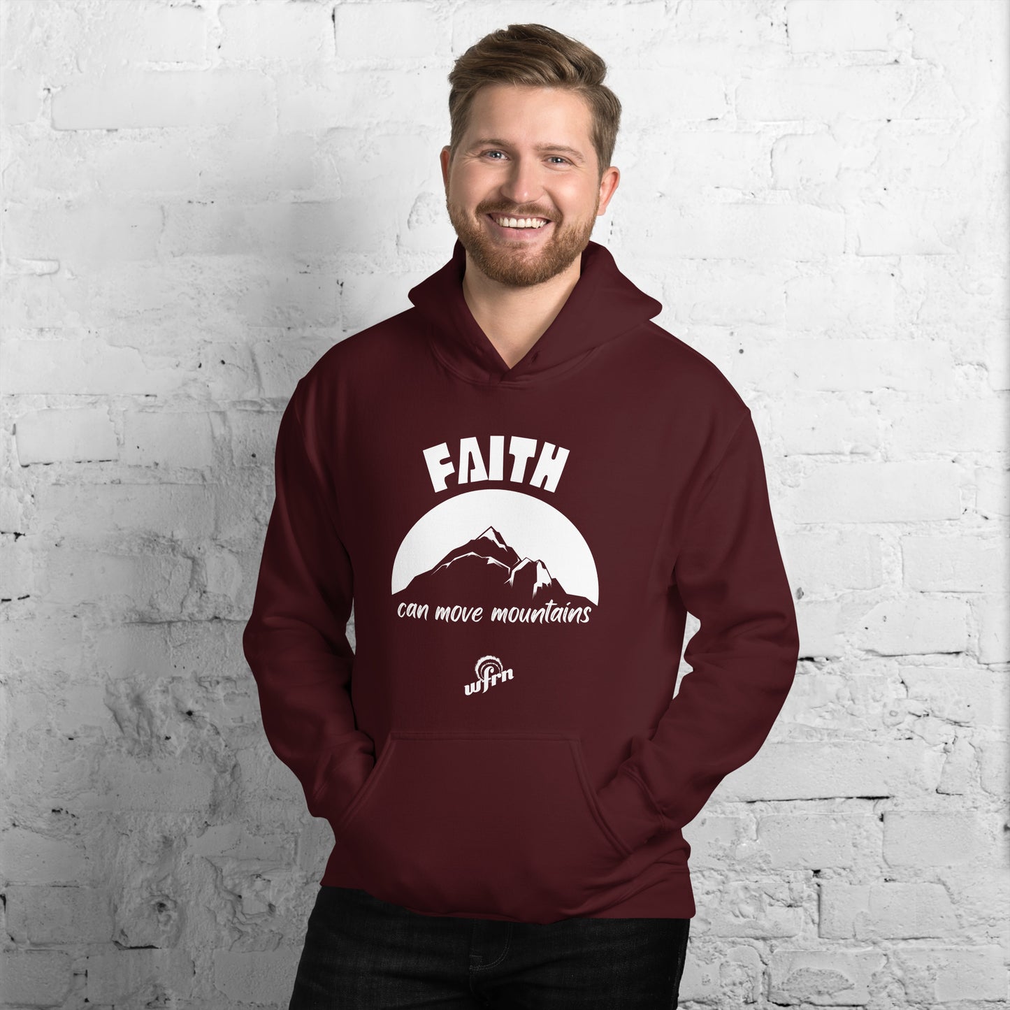 Faith Can Move Mountains - Adult Hoodie in maroon