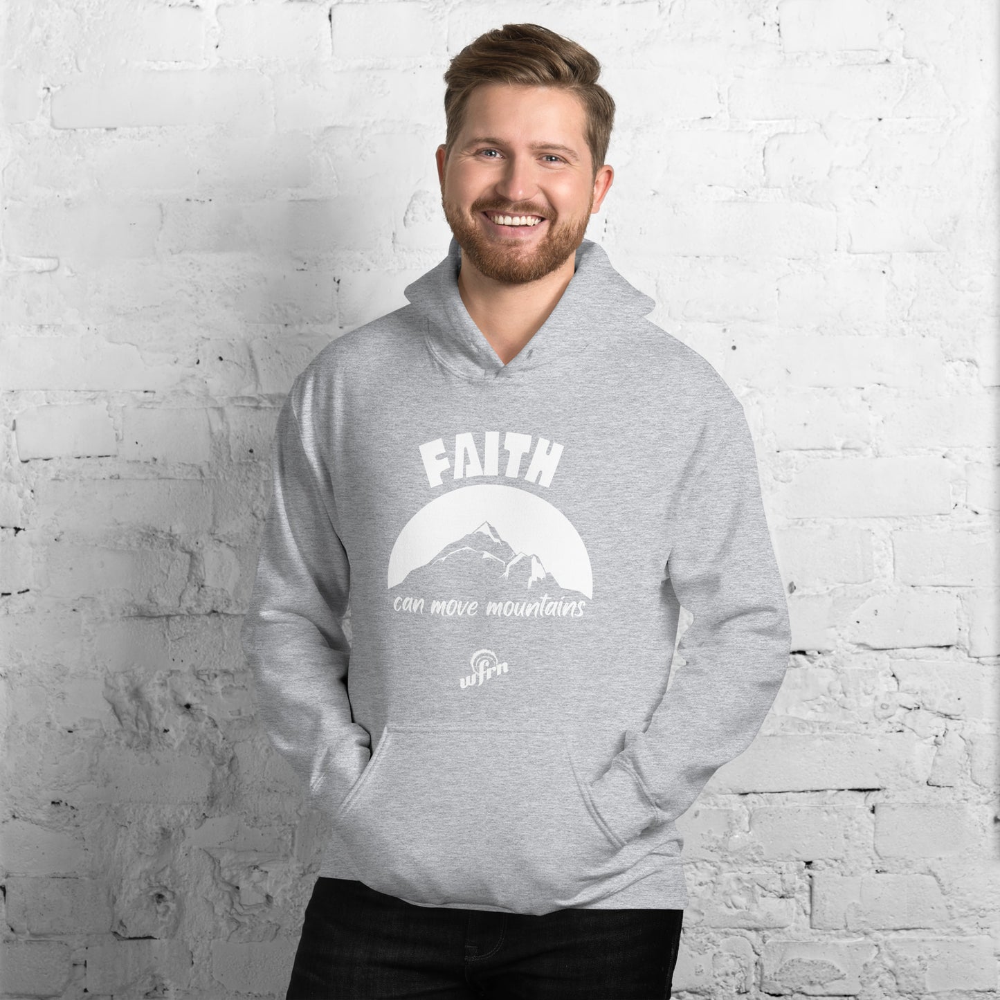 Faith Can Move Mountains - Adult Hoodie in sport grey