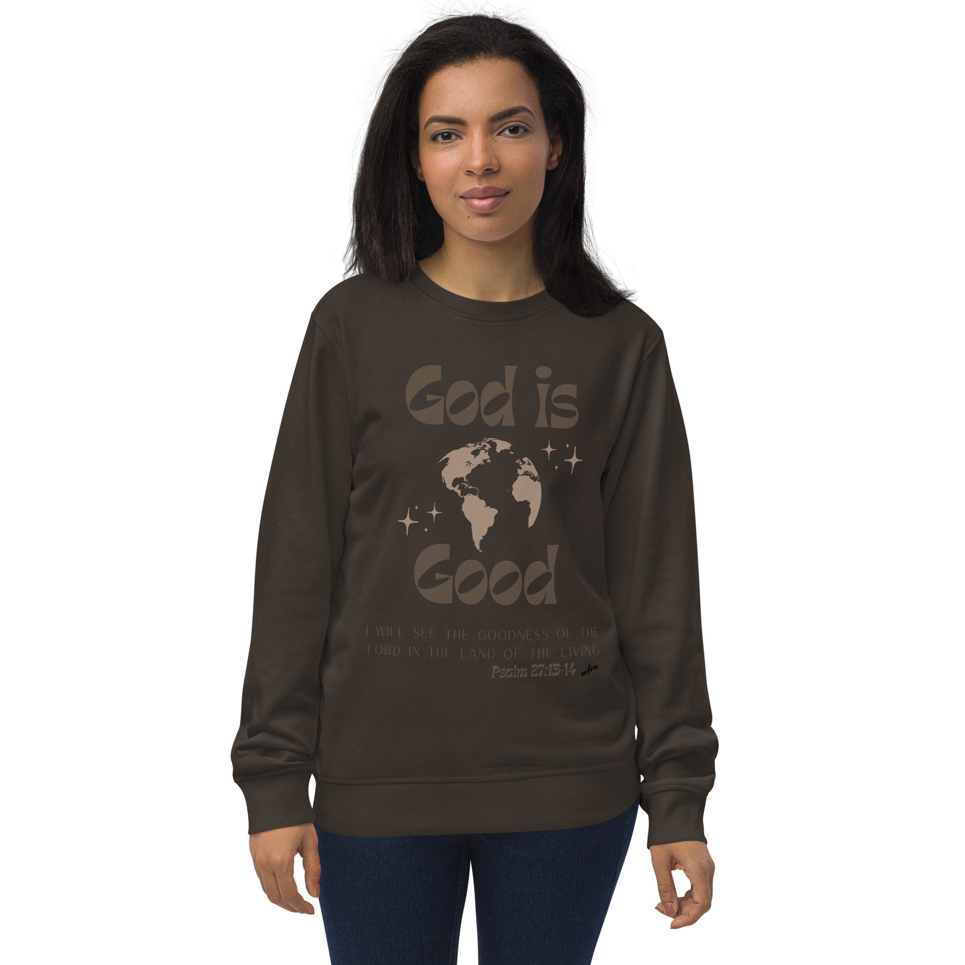 God is Good Sweatshirt in deep charcoal