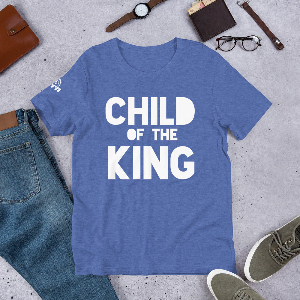 Child of the King adult t-shirt in heather blue