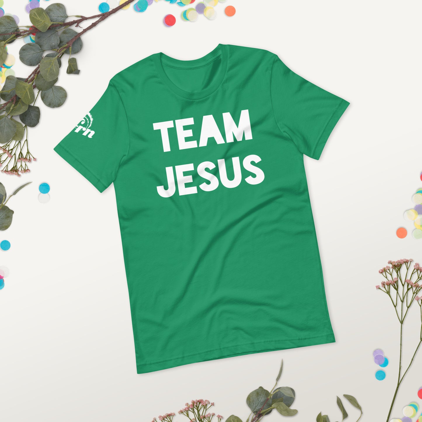 Team Jesus Adult Tee in kelly green