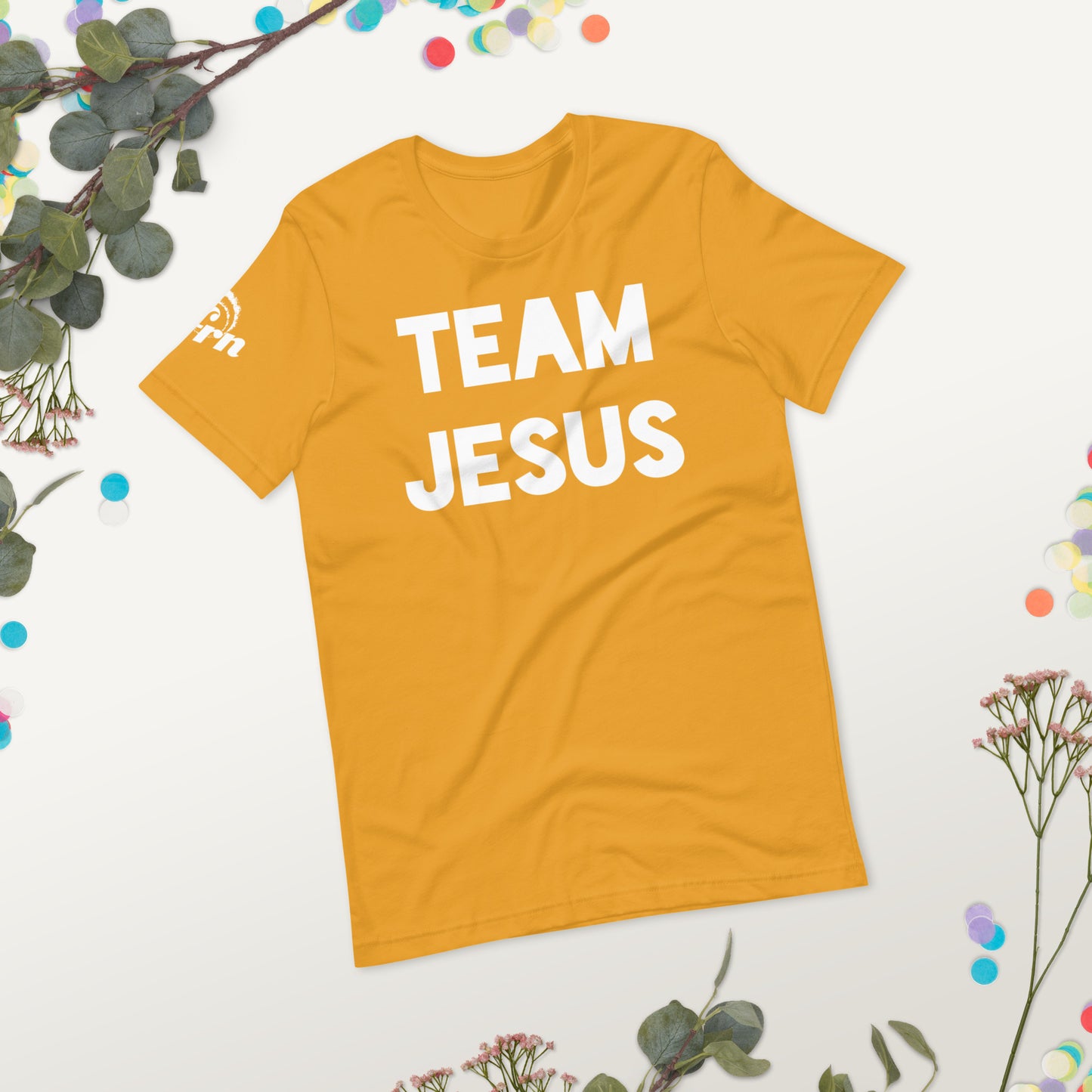 Team Jesus Adult Tee in mustard