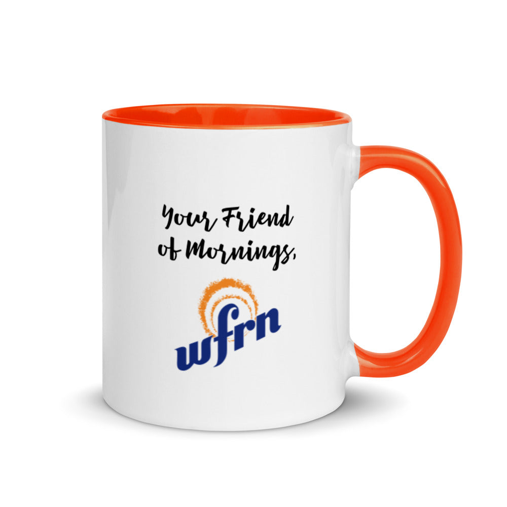 Fueled by Coffee & Jesus Mug with orange handle & interior