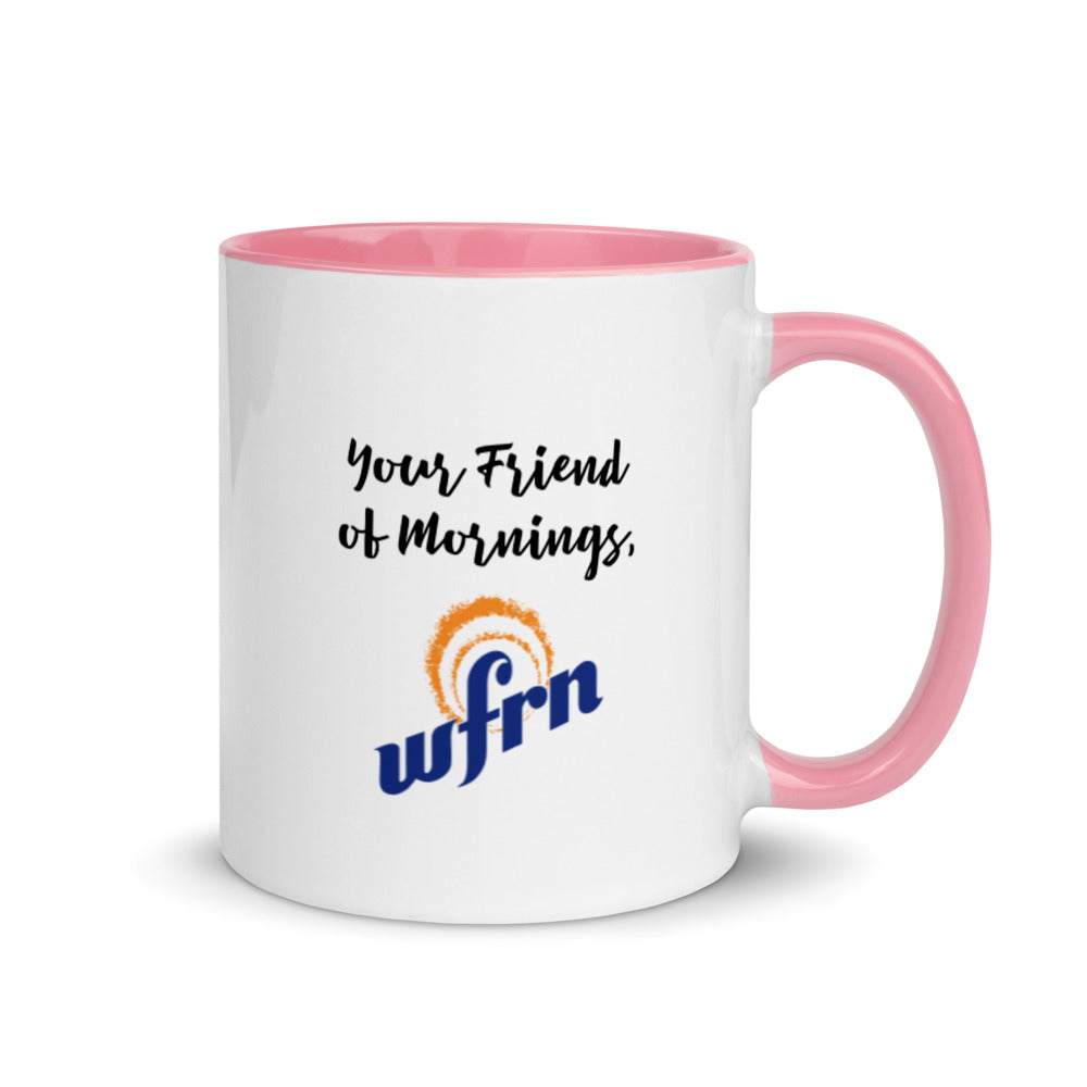Fueled by Coffee & Jesus Mug with light pink handle & interior