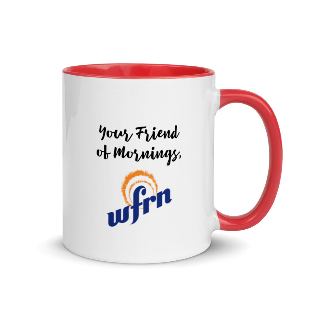 Fueled by Coffee & Jesus Mug with red handle & interior