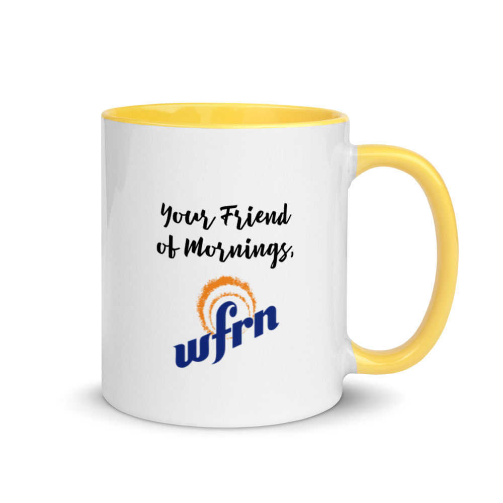 Fueled by Coffee & Jesus Mug with yellow handle & interior