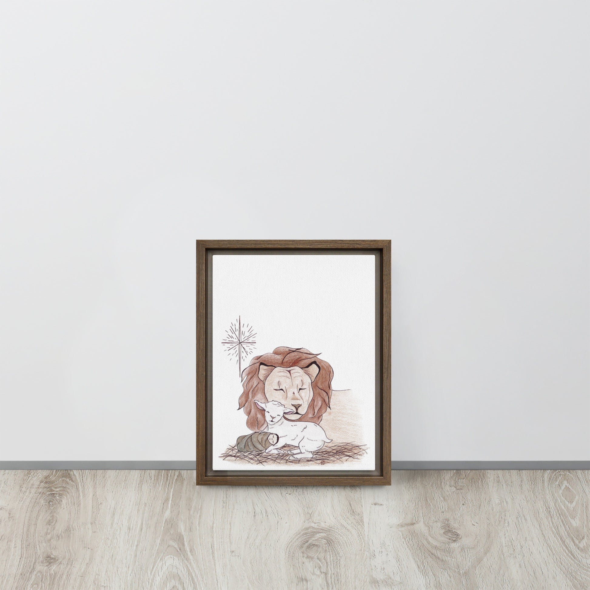 Lion & Lamb Framed Canvas