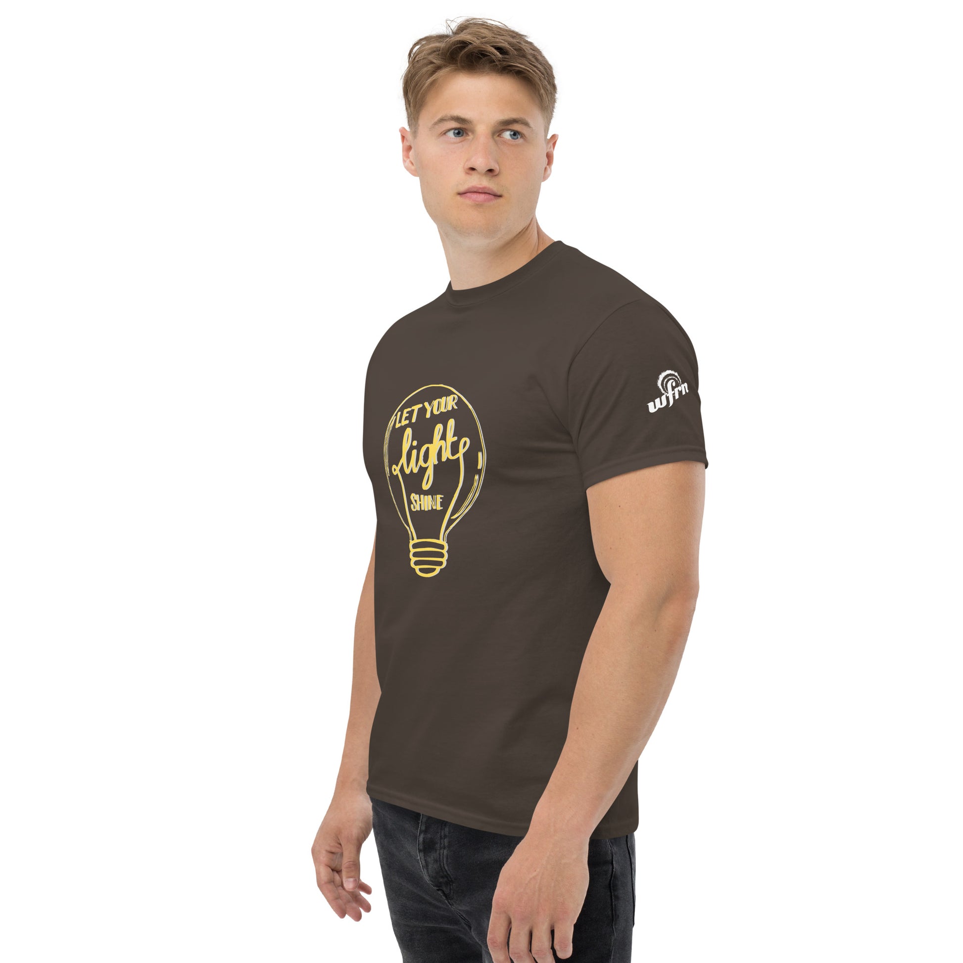 Let Your Light Shine T-Shirt in dark chocolate