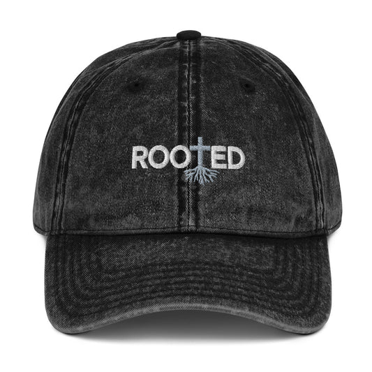 Rooted in Christ Vintage Cotton Twill Cap for Everyday Style and Wear