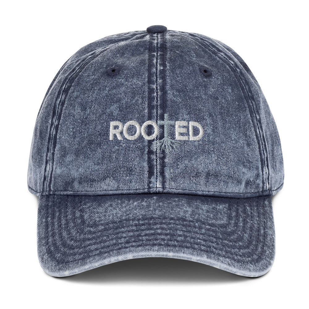 Rooted in Christ Vintage Cotton Twill Cap for Everyday Style and Wear