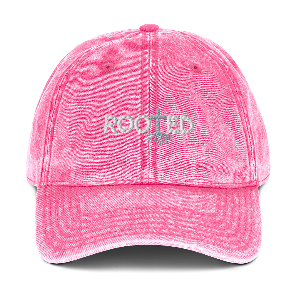 Rooted in Christ Vintage Cotton Twill Cap for Everyday Style and Wear