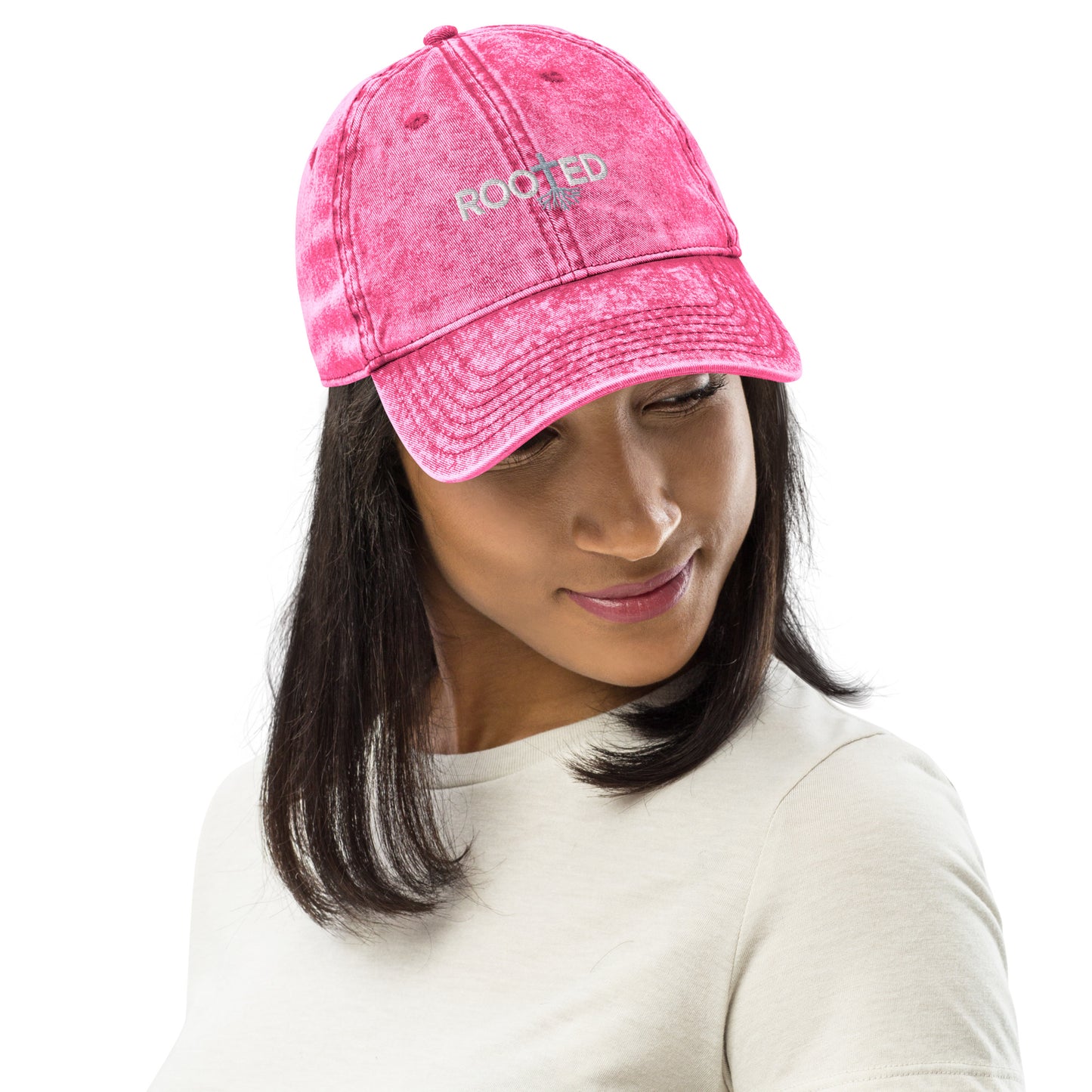 Rooted in Christ Vintage Cotton Twill Cap for Everyday Style and Wear