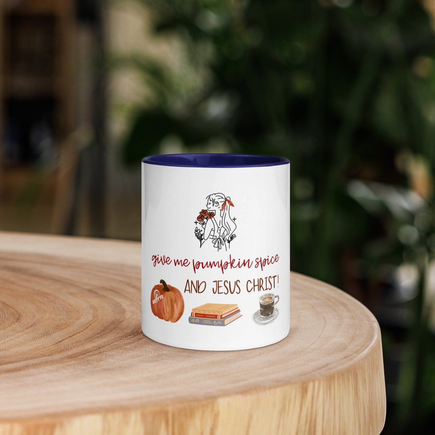 Pumpkin & Jesus Mug with Color Inside