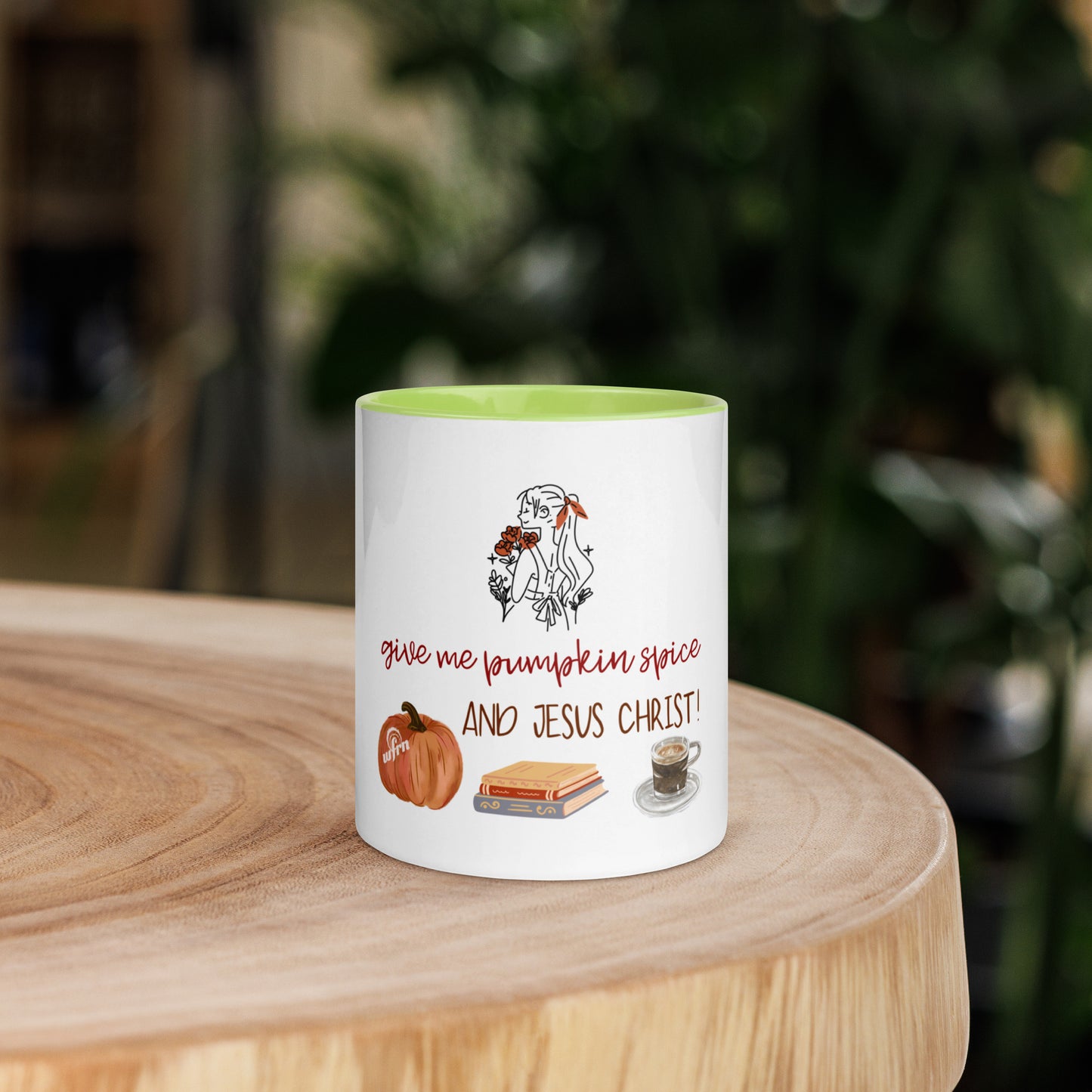 Pumpkin & Jesus Mug with Color Inside