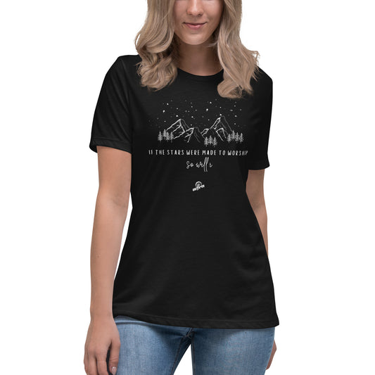 If the stars were made to worship women's t-shirt in black